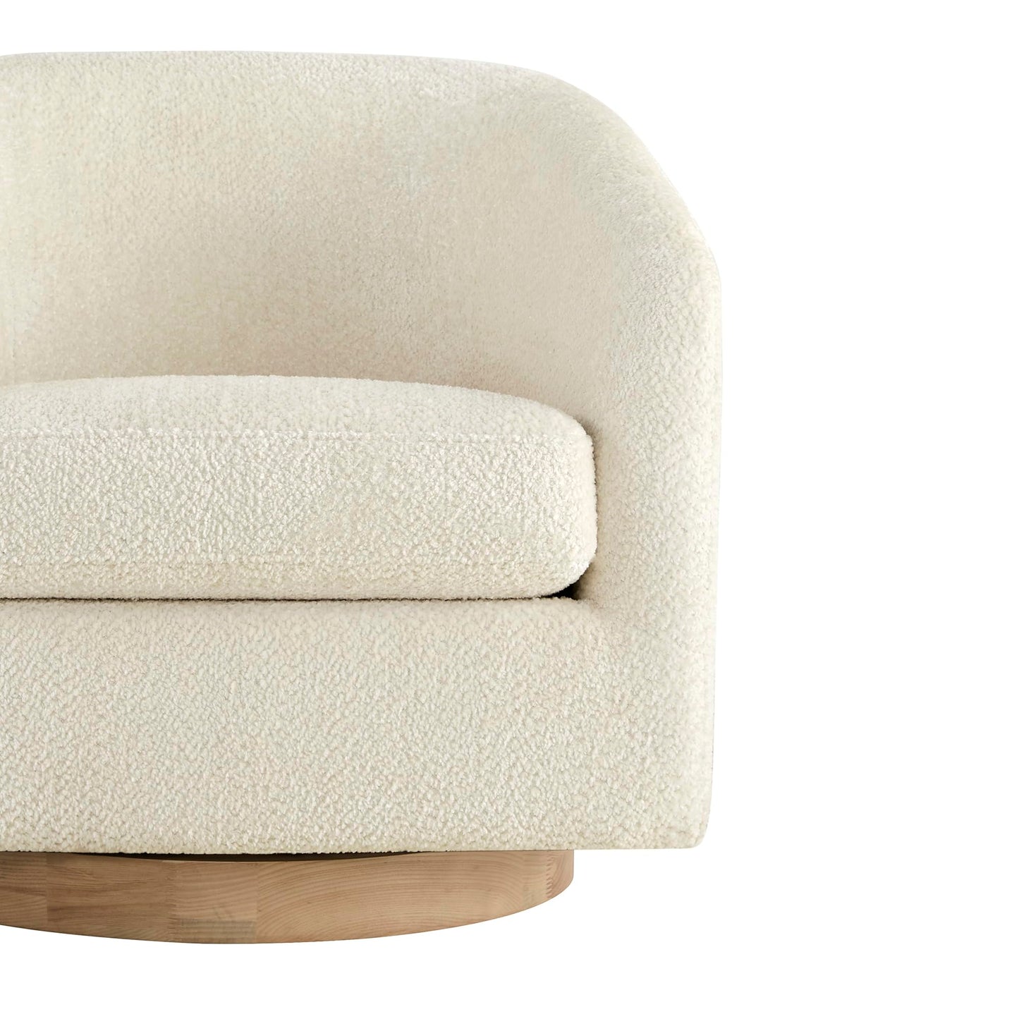 CHITA Swivel Accent Chair Set of 2, Fully Assembled Fabric Barrel Armchair with FSC Certified Upholstered for Living Room, Bedroom and Office, Flax Beige