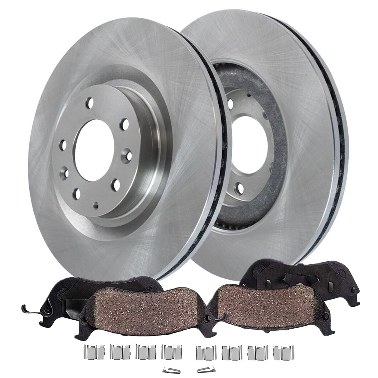 Detroit Axle - Kit de freno delantero para Chrysler 200 Sebring Dodge Avenger Caliber Jeep Compass Patriot Rotores de freno de cerámica Reemplazo de pastillas de freno : rotores delanteros de 11.57