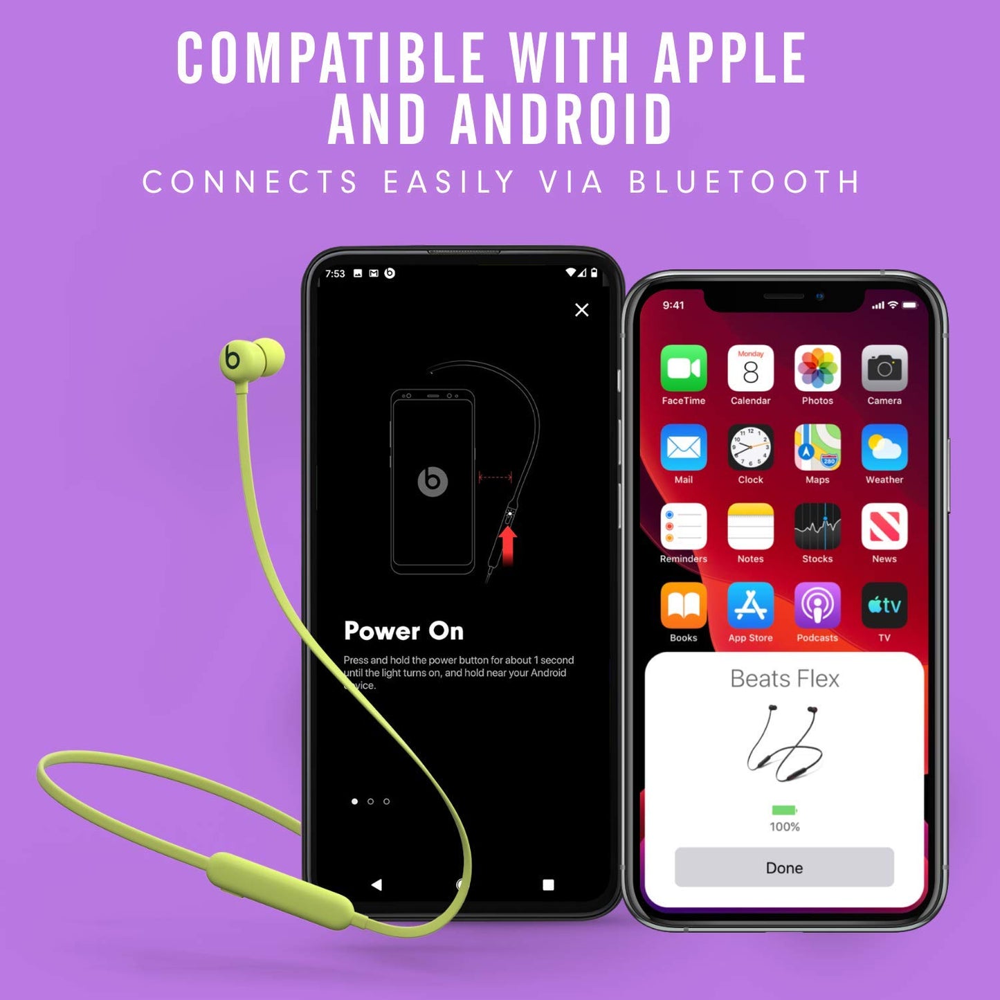 Beats Flex Wireless Earbuds - Apple W1 Headphone Chip, Magnetic Earphones, Class 1 Bluetooth, 12 Hours of Listening Time, Built-in Microphone - Black