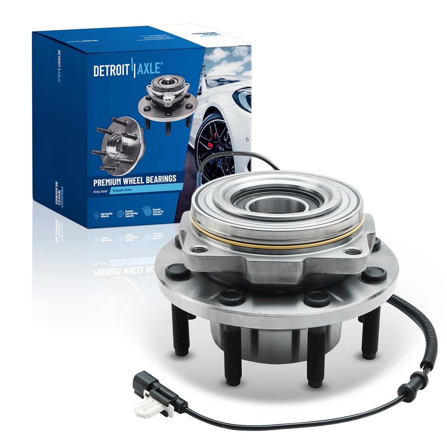 Detroit Axle - 4WD Front Wheel Bearing Hub for Ford F-250 F-350 Super Duty 2011-2016, Replacement 2012 2013 2014 2015 F-250 F-350 Super Duty (SRW Models) Wheel Bearing and Hub Assembly