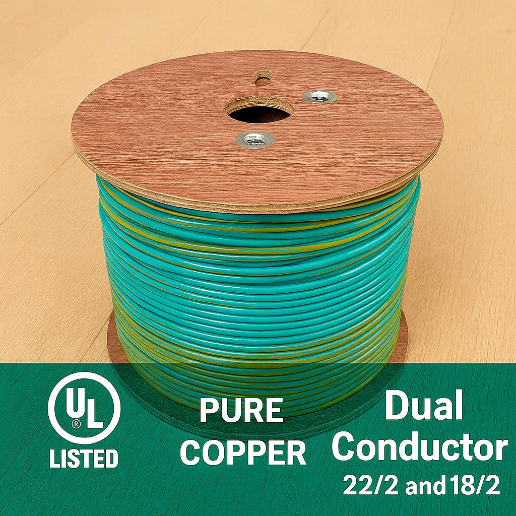 Elite 22/2 + 18/2 Automation/Control Cable - Lutron and Crestron Systems - 1000ft, Shielded, in Wall (CL3) - UL Listed, Pure Copper, Light Green W/Yellow Stripe