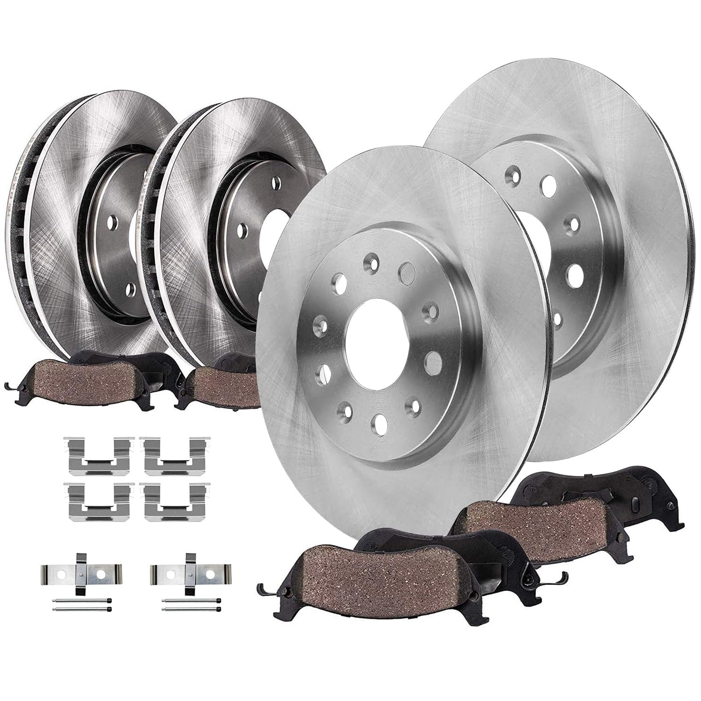 Detroit Axle - Brake Kit for Toyota 2006-2018 RAV4, 2010-2012 Lexus HS250h | Disc Brake Rotors Ceramic Brake Pads 2011 Front and Rear Replacement 10.83" inch Front 11.06" inch Rear Rotors