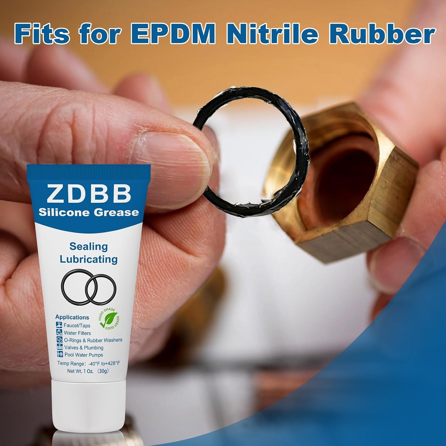 ZDBB Faucet O-Rings Grease Silicone Lubricant & 80 Pcs Garden Hose Gasket Rubber Seal for O Ring Rubber Washers Water Filter Pool Pump and Standard 3/4 Inch Outdoor Hose Fittings