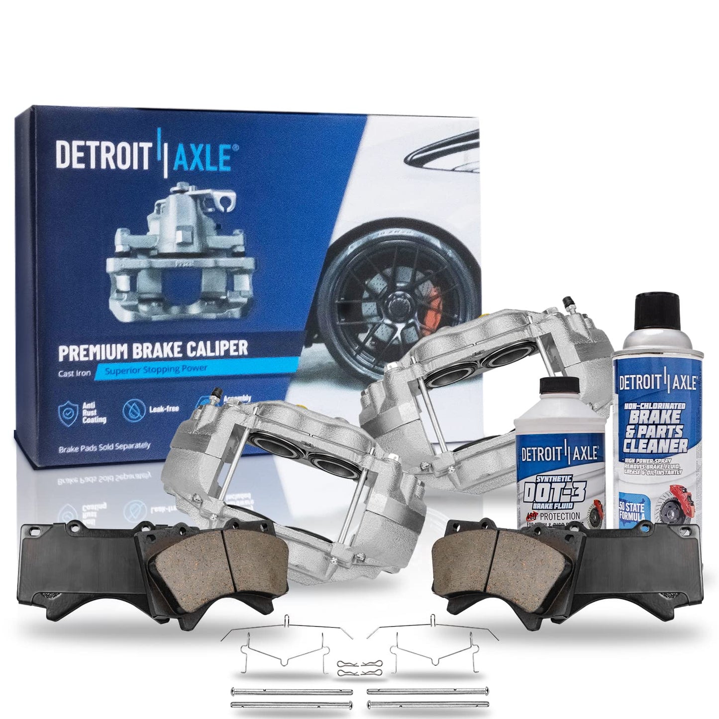 Detroit Axle - Front Brake Kit for Chevrolet GMC Silverado Suburban Sierra Savana Yukon XL 1500 Tahoe Cadillac Escalade Disc Brake Rotors Ceramic Brakes Pads Replacement : 12" inch Rotor