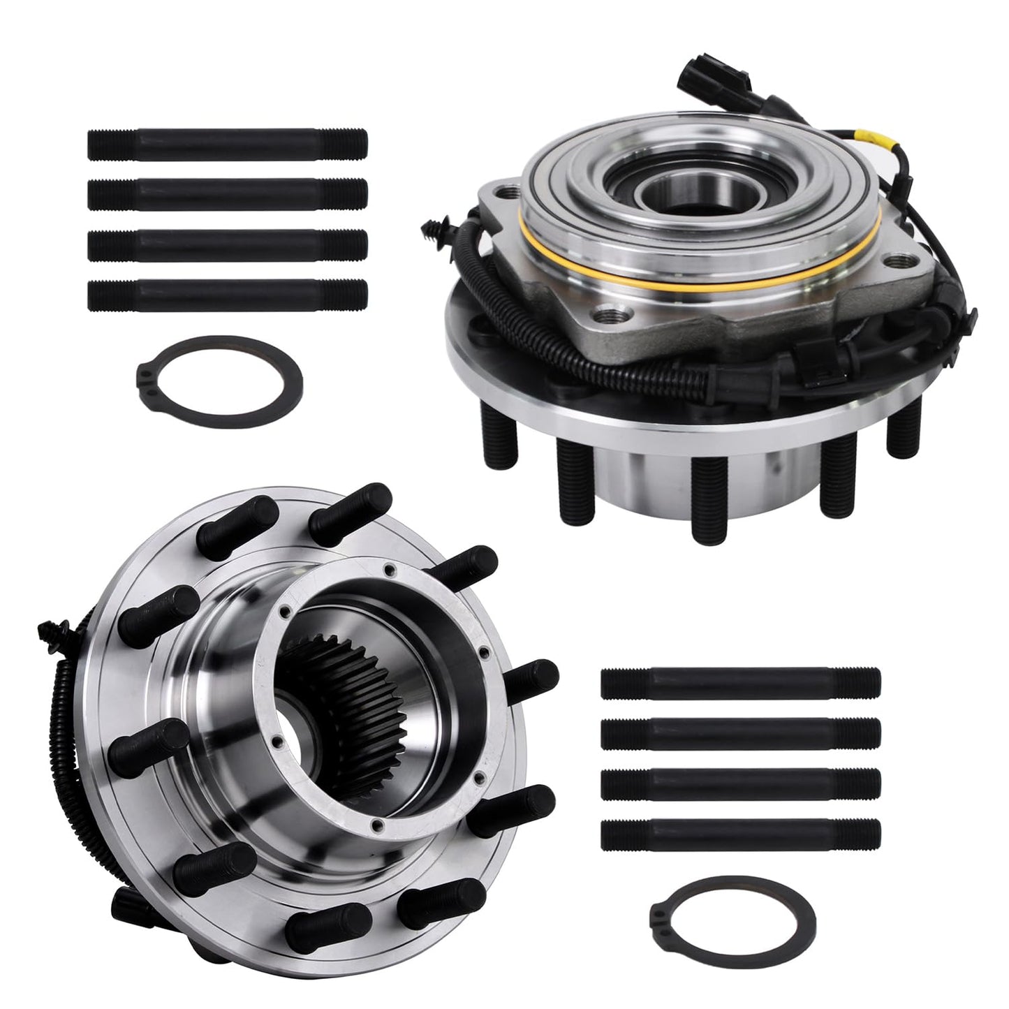 Detroit Axle - Pair 2WD Front Wheel Bearing Hub Assembly for 99-06 Chevy Silverado Sierra 1500, 00-06 Suburban 1500 Tahoe Yukon GMC Yukon XL 1500, 02-06 Cadillac Escalade 6 Lugs [with ABS]