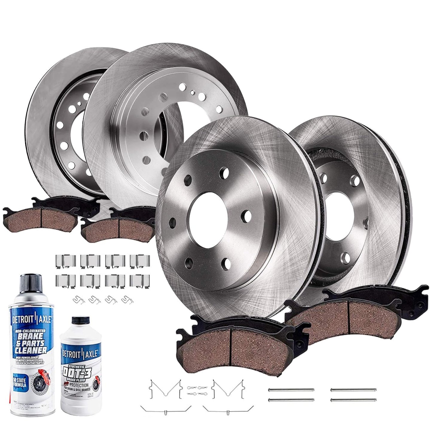 Detroit Axle - Brake Kit for 2006-2018 Toyota Rav4 Replacement Disc Brake Rotors Ceramic Brakes Pads : 11.65'' inch Front and 11.06" inch Rear Rotor