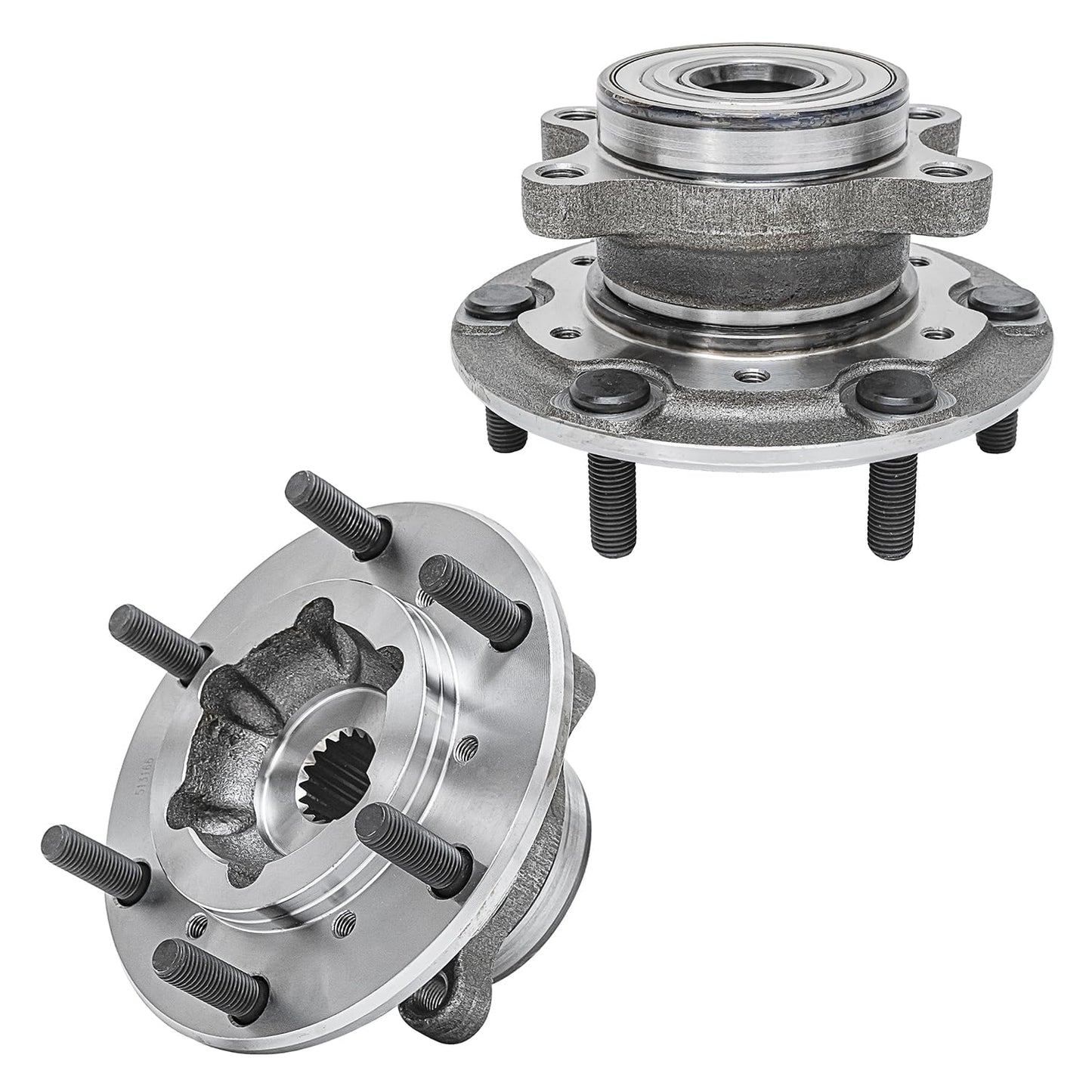 Detroit Axle - 2pc Front Wheel Bearing Hubs for 00-13 Chevy Impala Monte Carlo, 97-08 Pontiac Grand Prix, 06-11 DTS, 05-09 Buick Lacrosse, 06-11 Lucerne, 00-05 Lesabre, Pair Wheel Bearings and Hubs