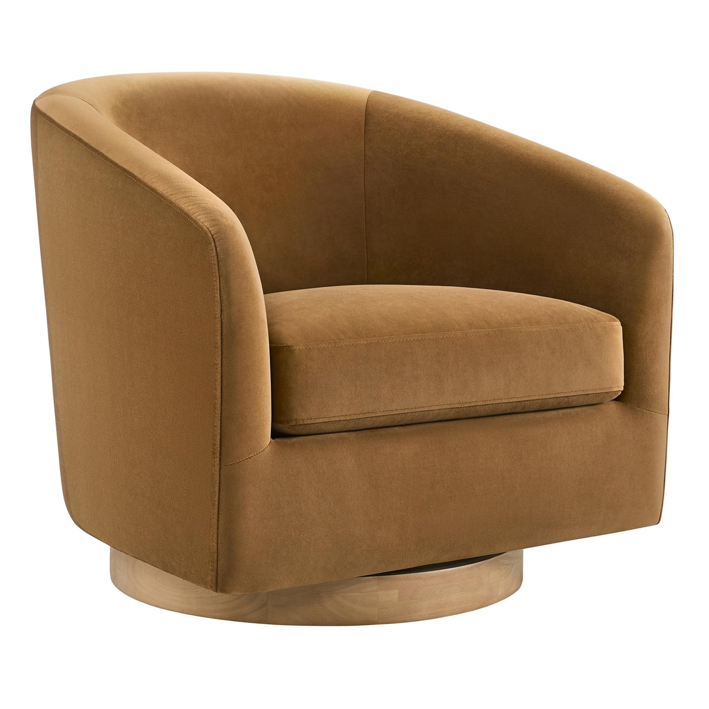 CHITA Swivel Accent Chair Set of 2, Fully Assembled Fabric Barrel Armchair with FSC Certified Upholstered for Living Room, Bedroom and Office, Flax Beige