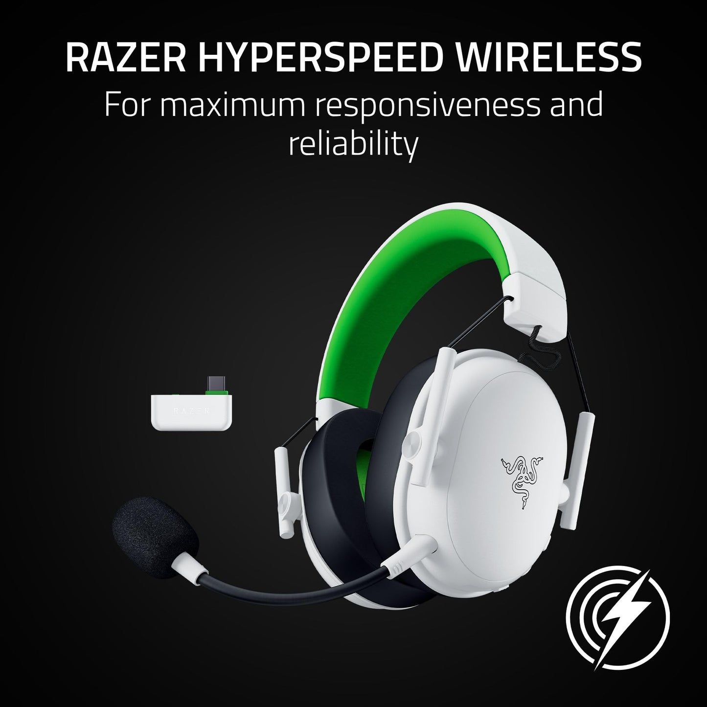 Razer BlackShark V3 X HyperSpeed Wireless Gaming Headset for PC: 50mm Drivers - Cardioid Mic - 2.4 GHz, Bluetooth, USB - Works with Mac, PS5, Nintendo Switch, Smartphone - 70 Hr Battery - Black