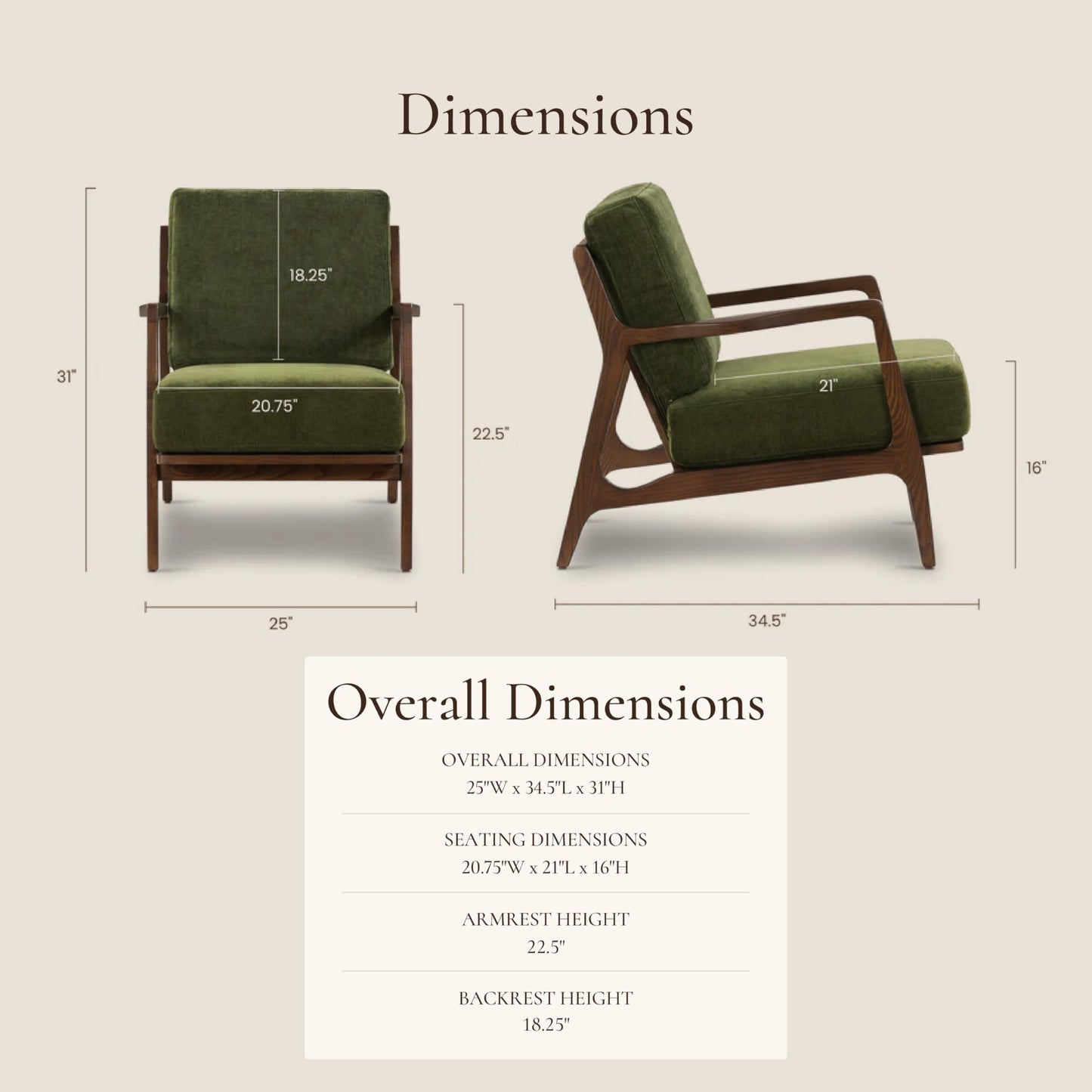 Poly & BARK Verity Leather Accent Chair – Armchair with Walnut Wood Frame – Fashion-Forward Lounge Seating for Living Room – Upholstered in Cognac Tan Leather for Modern Style