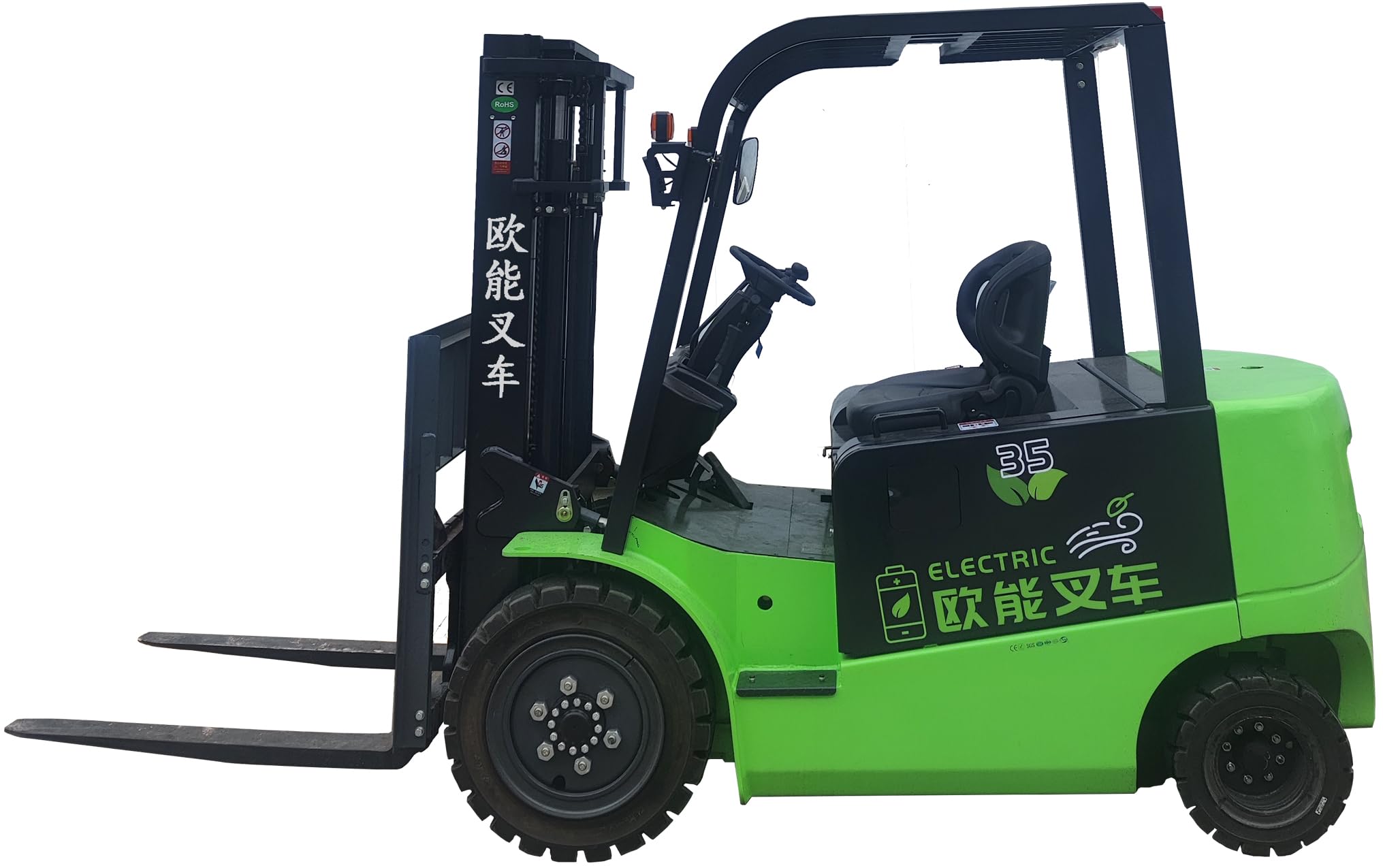ONEN Electric Forklift 3.5T 7716 LBS Capacity Lithium Battery Drive High-Lift Fork Lift 14.76 ft Lifting Height Stacker 80V 410Ah Powered Pallet Lift Truck Material Handler with 3.51 ft Length Forks
