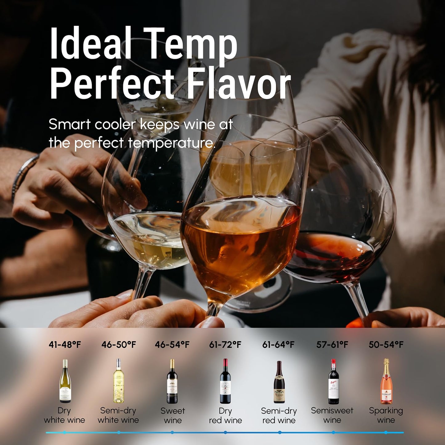 Yeego 34 Bottle Wine Fridge, Freestanding Compressor Wine Cooler Refrigerator, Wine Cellar with 38-65℉ Digital Temperature Control & Double-layer Glass Door for Red and White, Champagne, Black