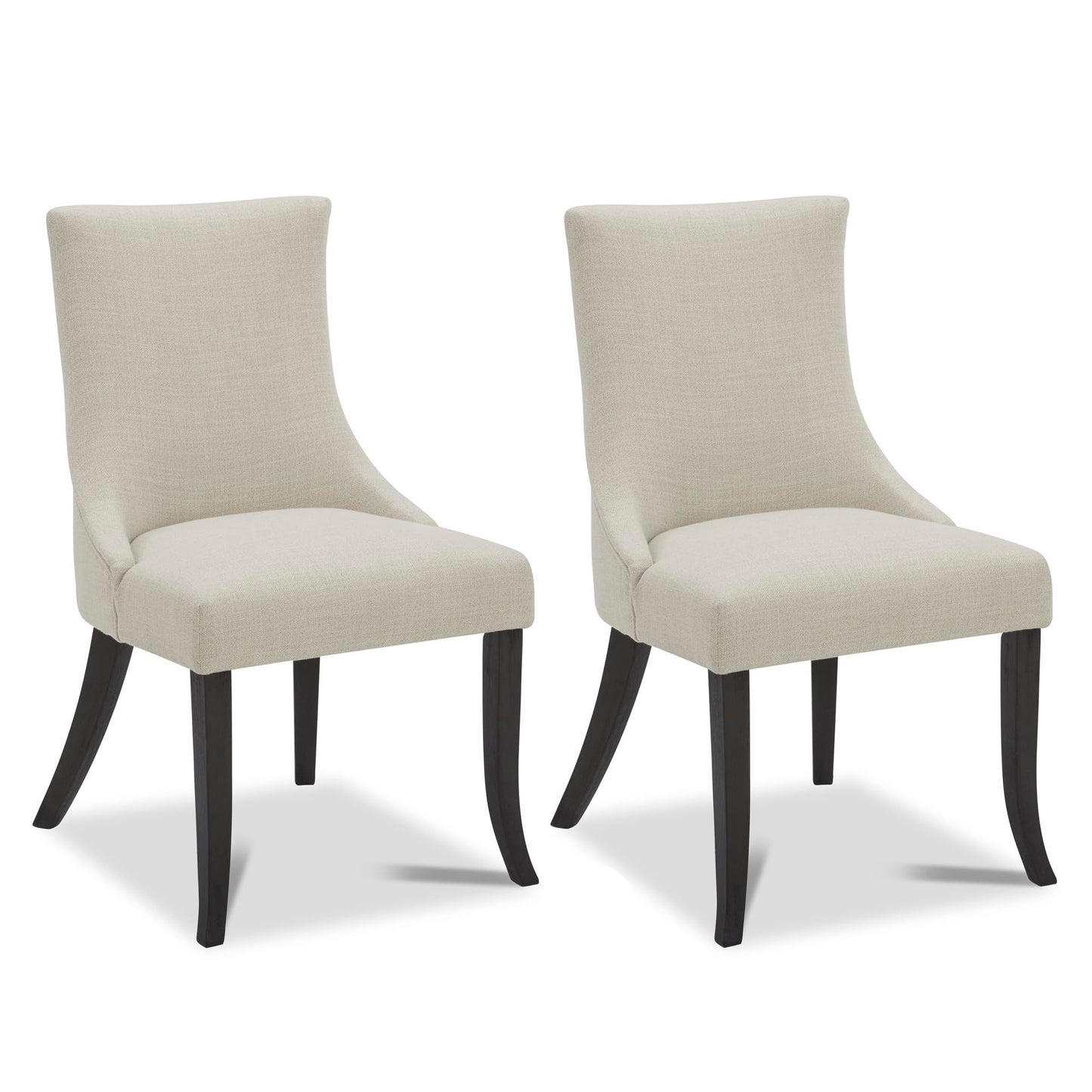 CHITA Modern High Back Dining Room Chairs Set of 2, Farmhouse Upholstered Dining Chairs, Fabric in Linen