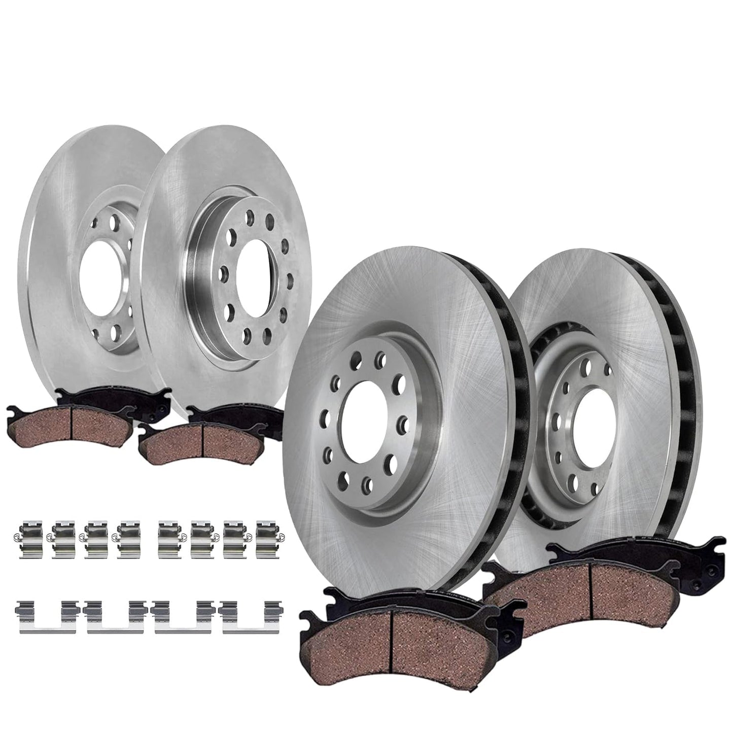 Detroit Axle - Brake Kit for Toyota 2006-2018 RAV4, 2010-2012 Lexus HS250h | Disc Brake Rotors Ceramic Brake Pads 2011 Front and Rear Replacement 10.83" inch Front 11.06" inch Rear Rotors
