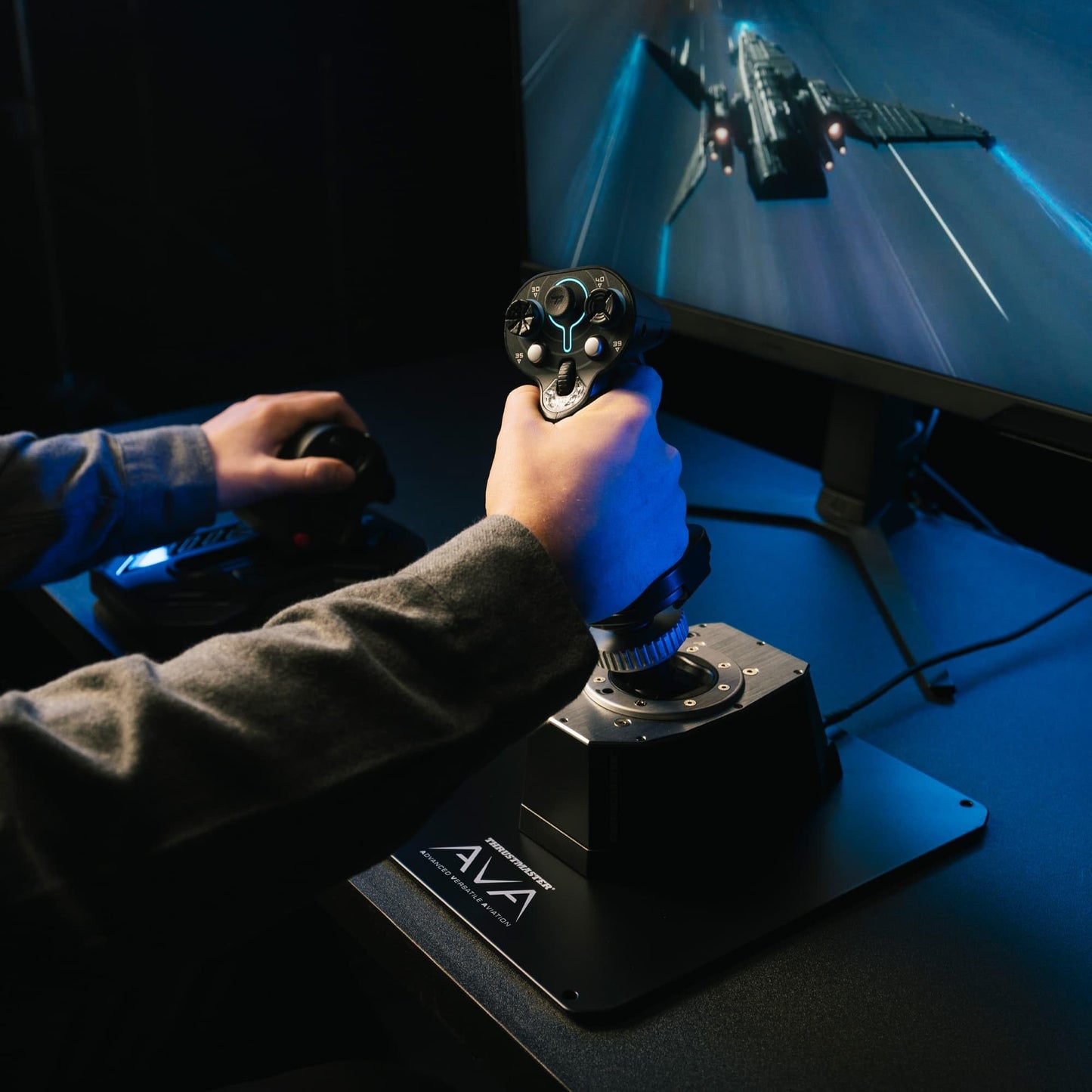 Thrustmaster Sol-R2 HOSAS Dual Space Combat Flight Joystick Set - PC | 88 programable actions buttons, 2 detachable grips, 2 throttles, zero drift, interchangeable rests, backlit sci-fi design