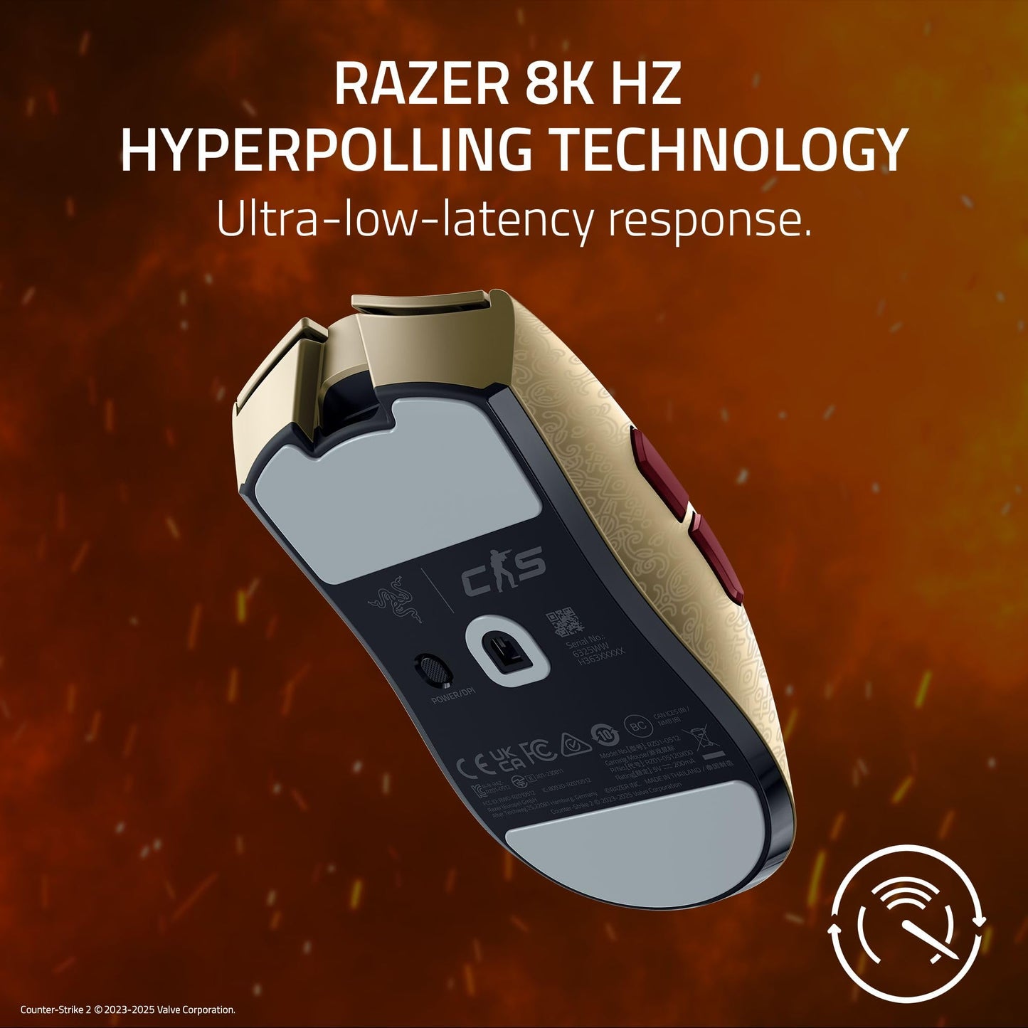 Razer Viper V3 Pro Wireless Esports Gaming Mouse: Symmetrical - 54g Lightweight - 8K Polling - 35K DPI Optical Sensor - Gen3 Optical Switches - 8 Programmable Buttons - 95 Hr Battery - Black
