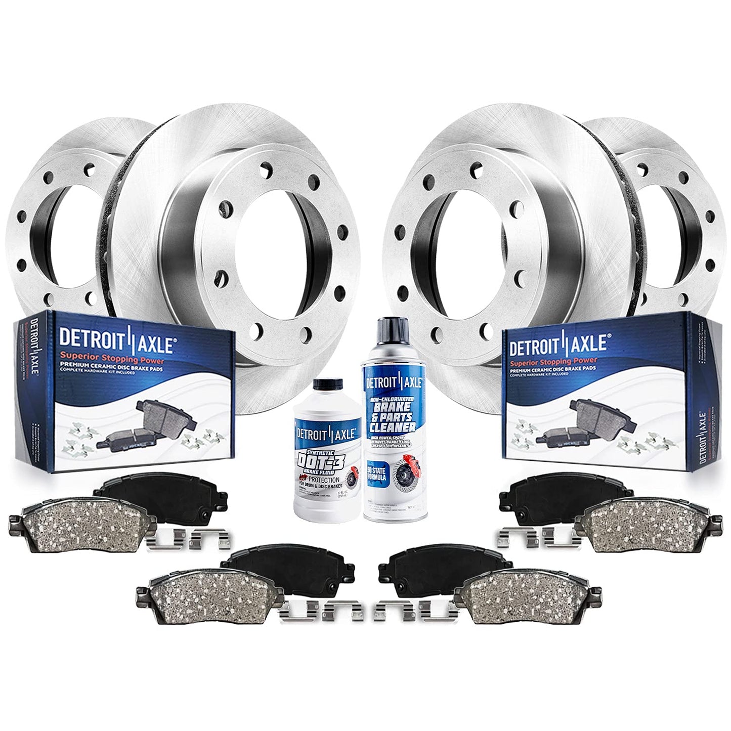 Detroit Axle - Brake Kit for Nissan Pathfinder Murano INFINITI QX60 X35, Disc Rotors Ceramic Pads 2013-2021 Replacement: 12.60" Front and 12.13" Rear Rotor