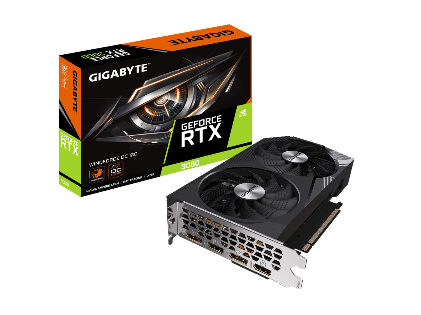 GIGABYTE GeForce RTX 3060 Gaming OC 12G (REV2.0) Graphics Card, 3X WINDFORCE Fans, 12GB 192-bit GDDR6, GV-N3060 Video Card