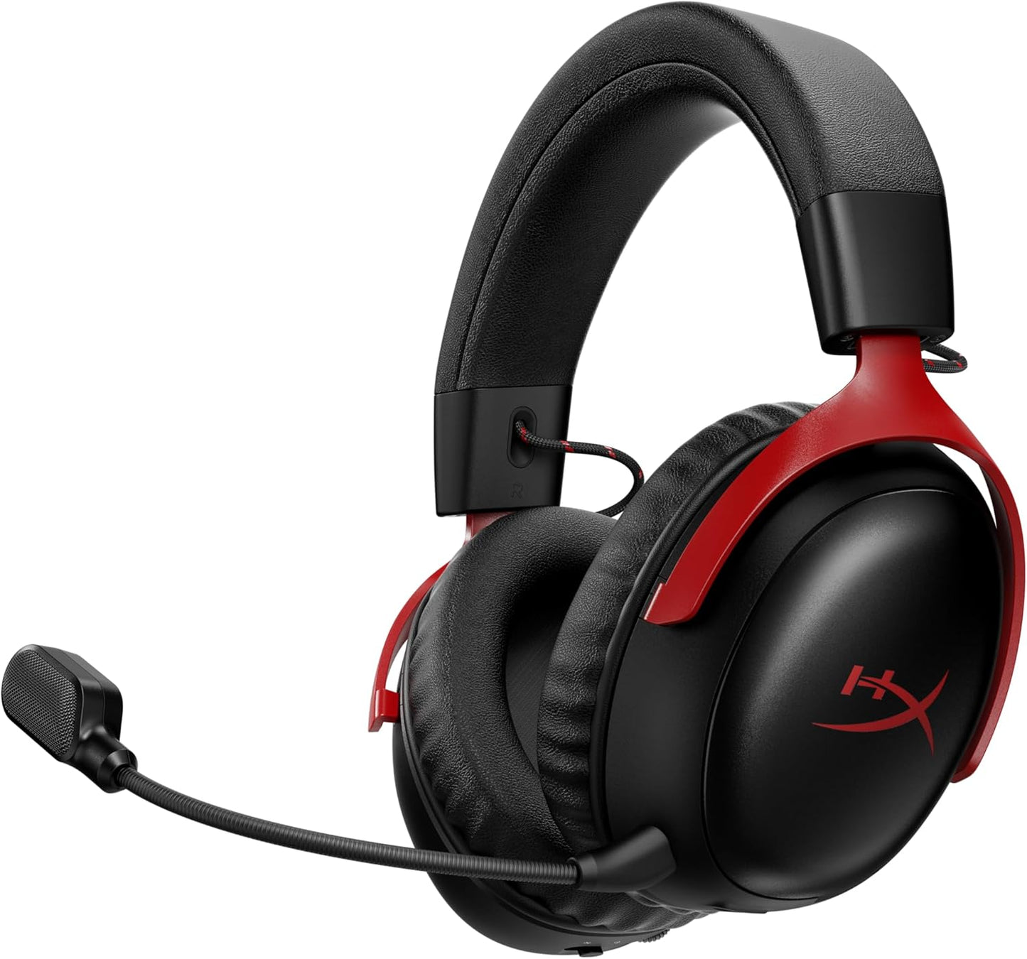 HyperX Cloud III S – Wireless Gaming Headset, 2.4GHz, Bluetooth, Battery Life up to 120 Hours 2.4GHz / 200 Hours Bluetooth, 53mm Angled Drivers, 10mm Detachable Mic, Customizable – Black/Red | 2.4GHz, Bluetooth, 53mm Angled Drivers, 10mm Detachable Mic