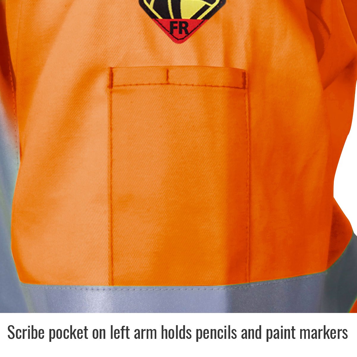 Black Stallion (JF1012) Safety Welding Jacket, 9 oz Flame Resistant Cotton, 2" Silver Reflective Tape, Welder's Collar