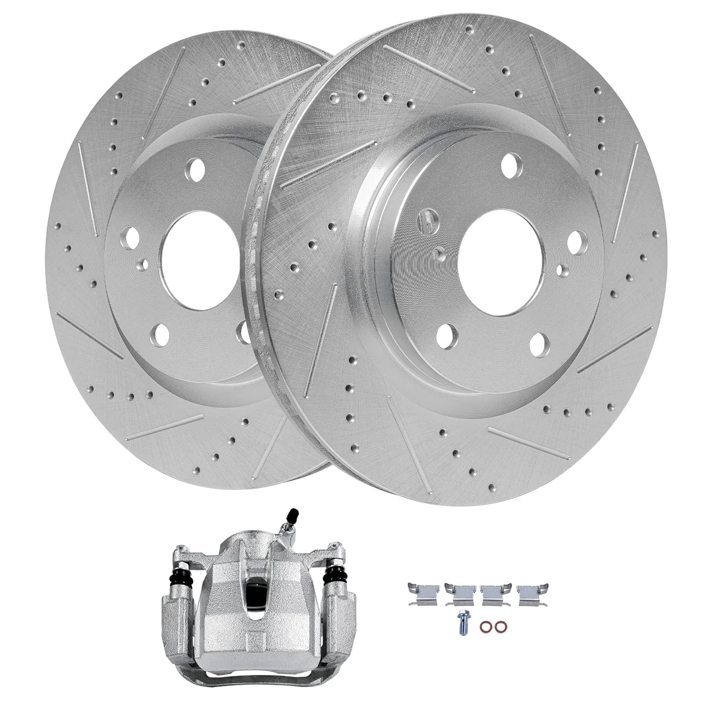 Detroit Axle - Front Brake Kit for Chevy GMC Silverado Sierra 2500HD 3500, Avalanche 2500, Sierra 3500HD, Express Savana 3500 4500 Drilled Disc Brakes Rotors Ceramic Brake Pads Replacement:12.8" inch