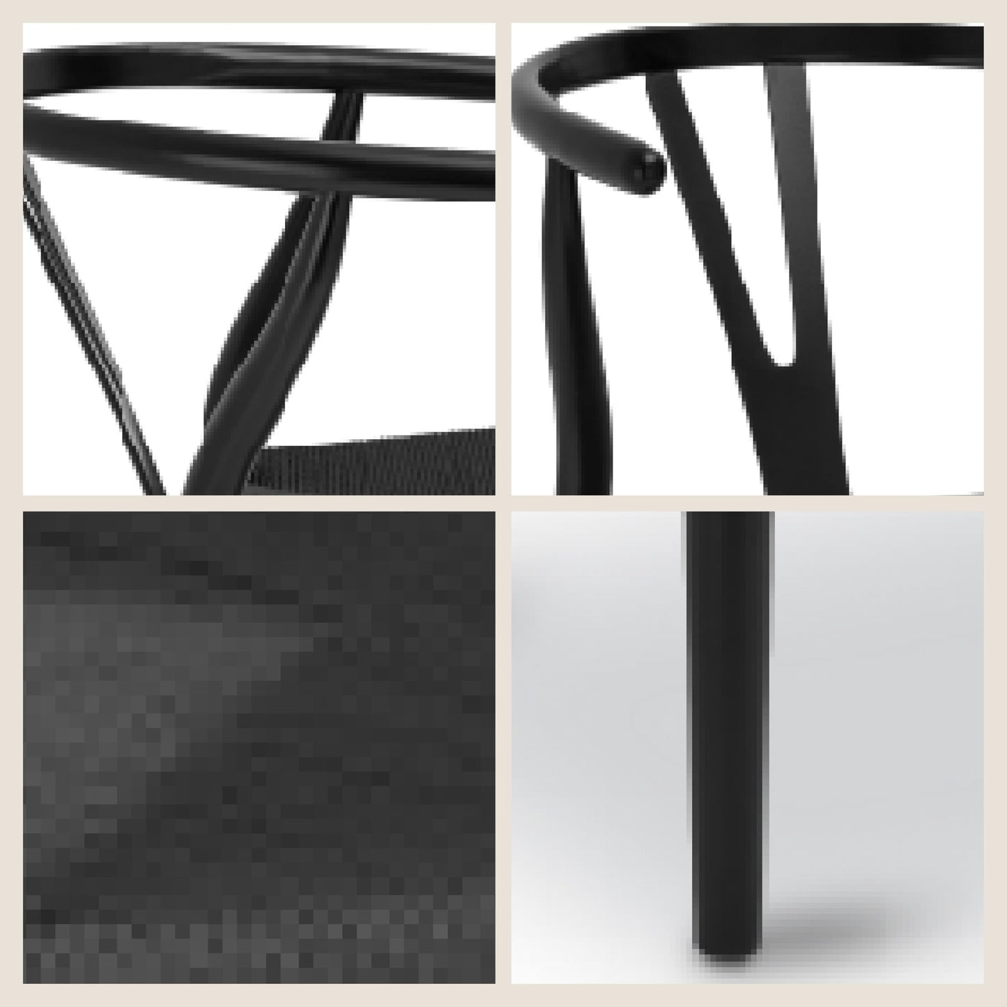 POLY & BARK Weave Dining Chair – Mid-Century Modern Wishbone Dining Chair with Arms, Solid Wood Frame, Indoor Use – Black – Single - Ideal for Dining Room, Kitchen or Stylish Accent Setting