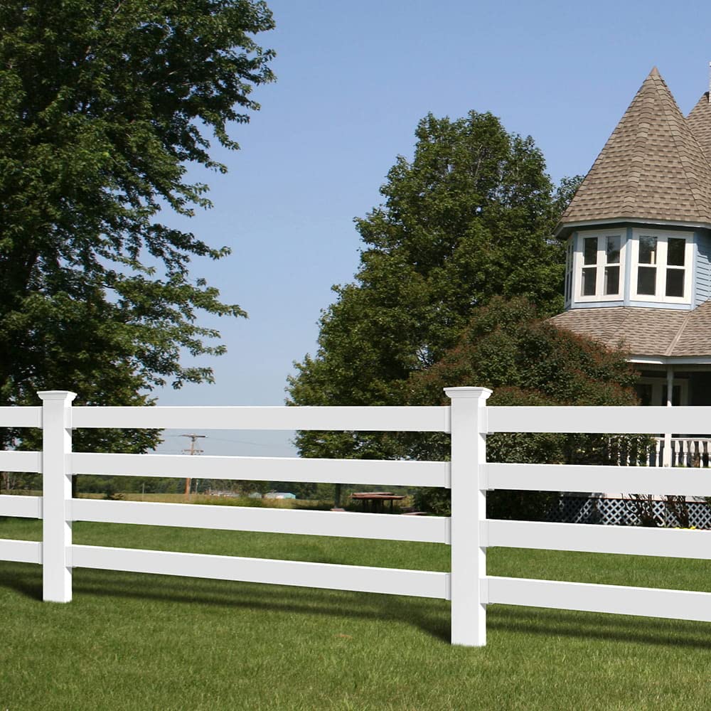 Vinyl Fence Warehouse - Vinyl Ranch Rails, 8ft (3, Black)