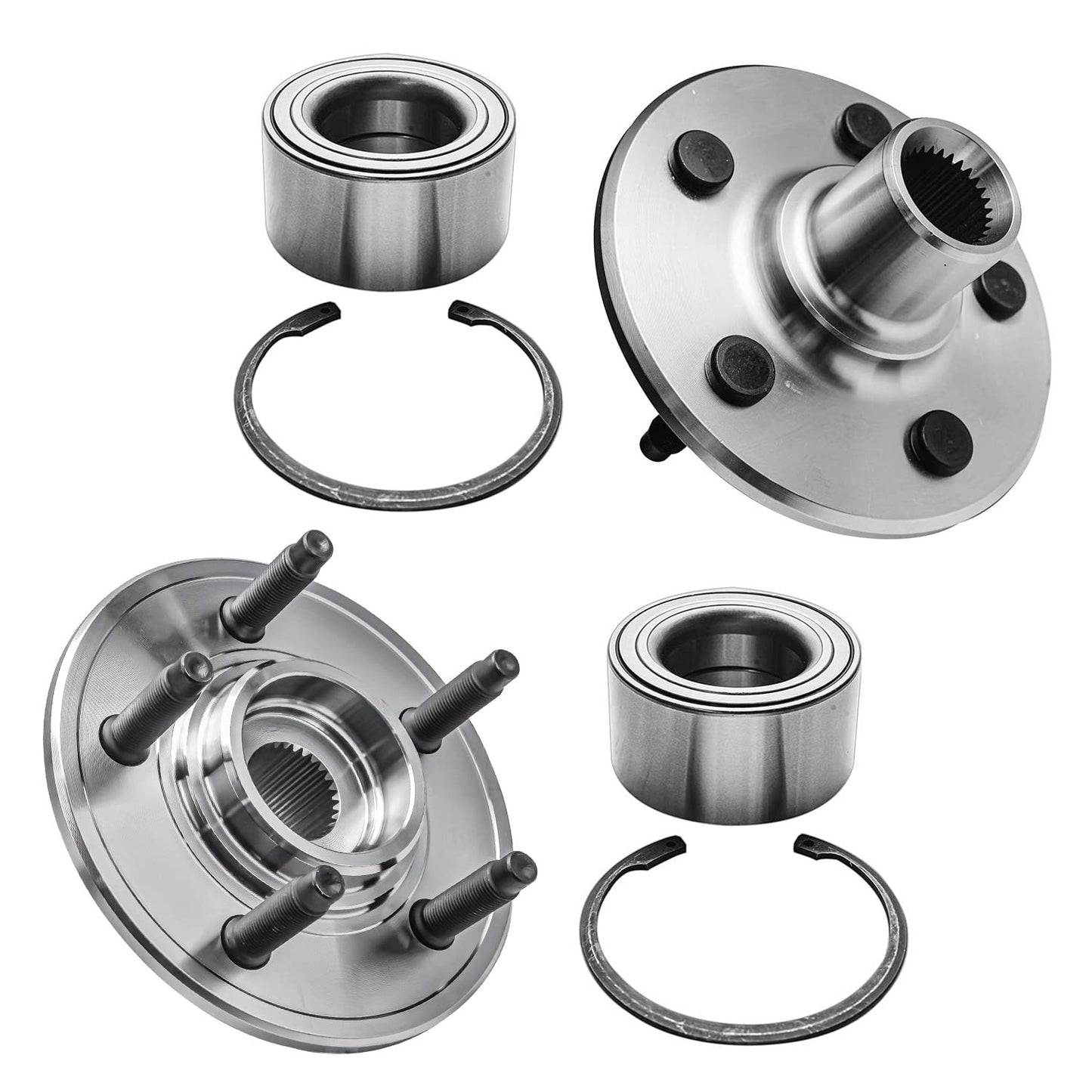 Detroit Axle - Pair 2WD Front Wheel Bearing Hub Assembly for 99-06 Chevy Silverado Sierra 1500, 00-06 Suburban 1500 Tahoe Yukon GMC Yukon XL 1500, 02-06 Cadillac Escalade 6 Lugs [with ABS]