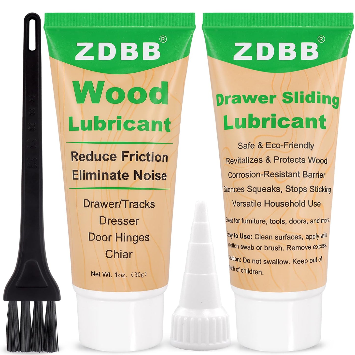 ZDBB Wood Drawer Wax Lubricant Paste Door Lubricant Wear-Resistant Eliminate Sticking Noise Loosen Drawer Slide Grease for Wood Furniture, Window Track, Sliding Glass Doors, Hinges, 1 oz 1-Pack