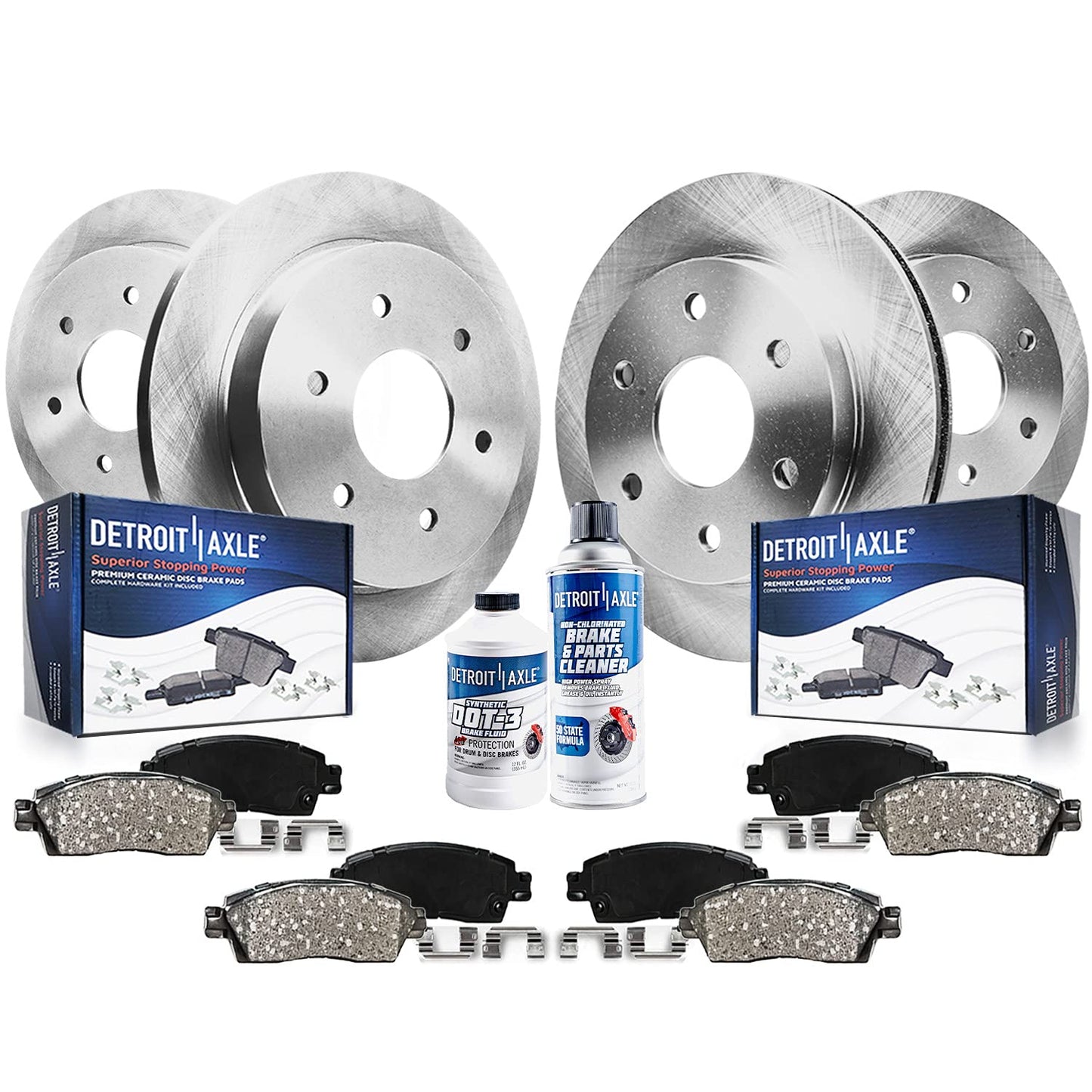 Detroit Axle - 6 Lugs Brake Kit for 12-20 Ford F-150 [with Manual Parking Brake] Ceramic Brakes Pads 2012 2013 2014 2015 2016 2017 2018 2019 2020: 13.78'' inch Front and 13.70'' inch Rear Brake Rotors