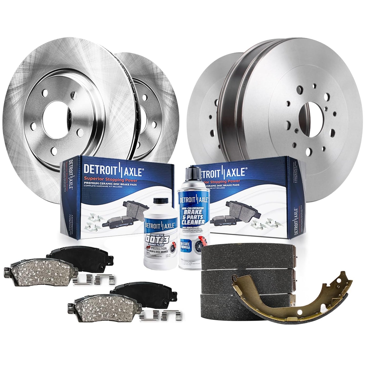 Detroit Axle - 6 Lugs Brake Kit for 12-20 Ford F-150 [with Manual Parking Brake] Ceramic Brakes Pads 2012 2013 2014 2015 2016 2017 2018 2019 2020: 13.78'' inch Front and 13.70'' inch Rear Brake Rotors