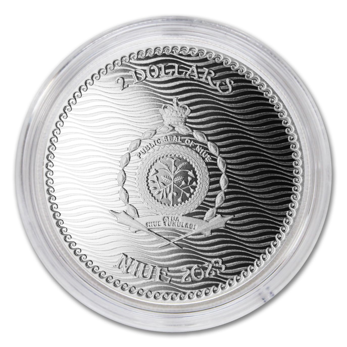 2023-1 oz Niue Silver Jolly Roger Series: Blackbeard Coin Brilliant Uncirculated (In Capsule) with Certificate of Authenticity $2 Seller BU