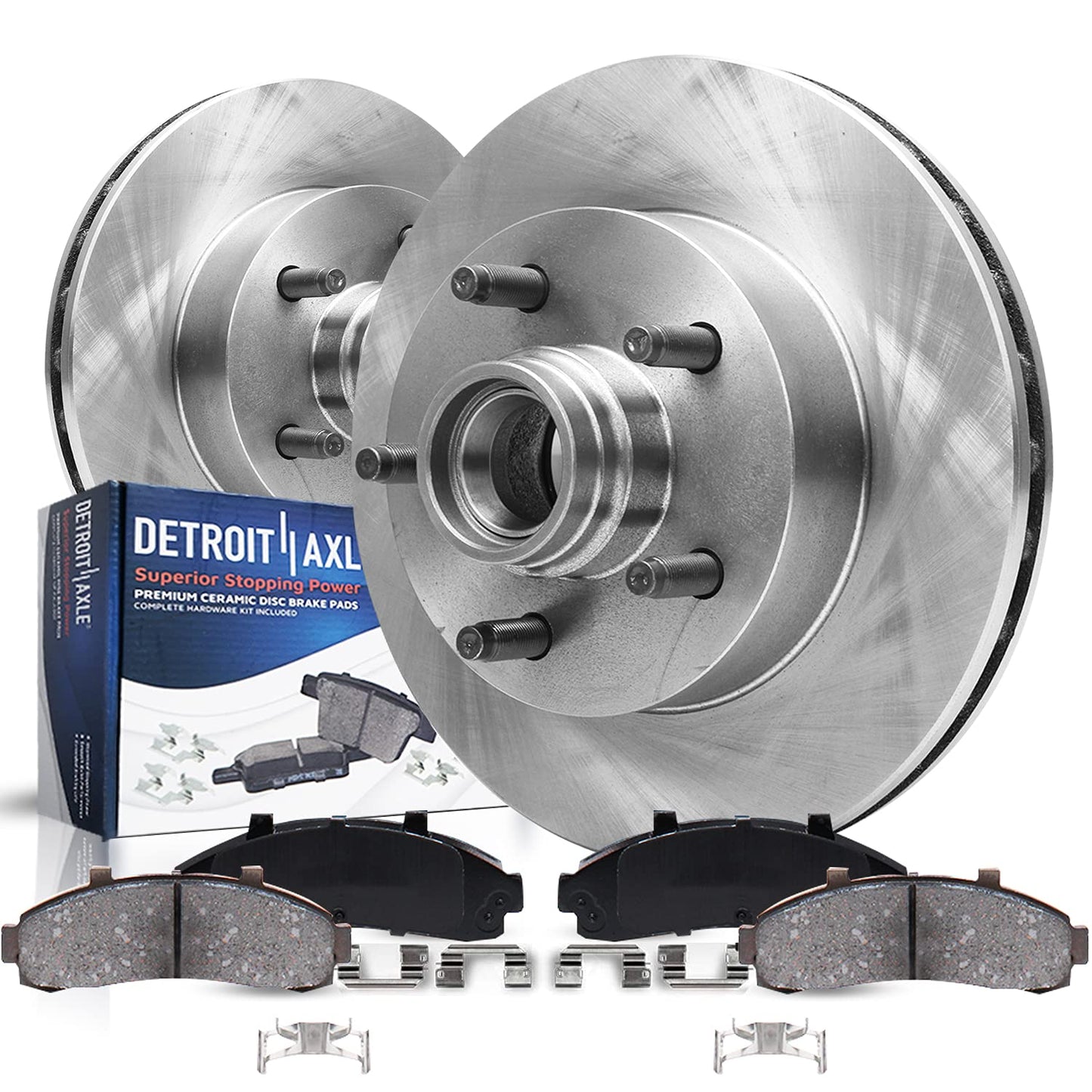 Detroit Axle - Front Brake Kit for Chevrolet GMC Silverado Suburban Sierra Savana Yukon XL 1500 Tahoe Cadillac Escalade Disc Brake Rotors Ceramic Brakes Pads Replacement : 12" inch Rotor