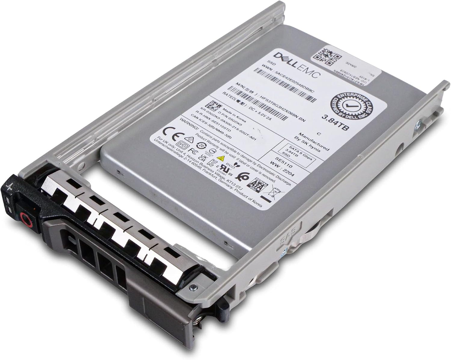 Dell 3.84TB SATA 6Gb/s 3D TLC 1DWPD 2.5in Enterprise PowerEdge Read Intensive SSD for R630 R730 R730xd R830 R930 R620 R720 R720xd R520 R420 400-BCSI G13 (Renewed)