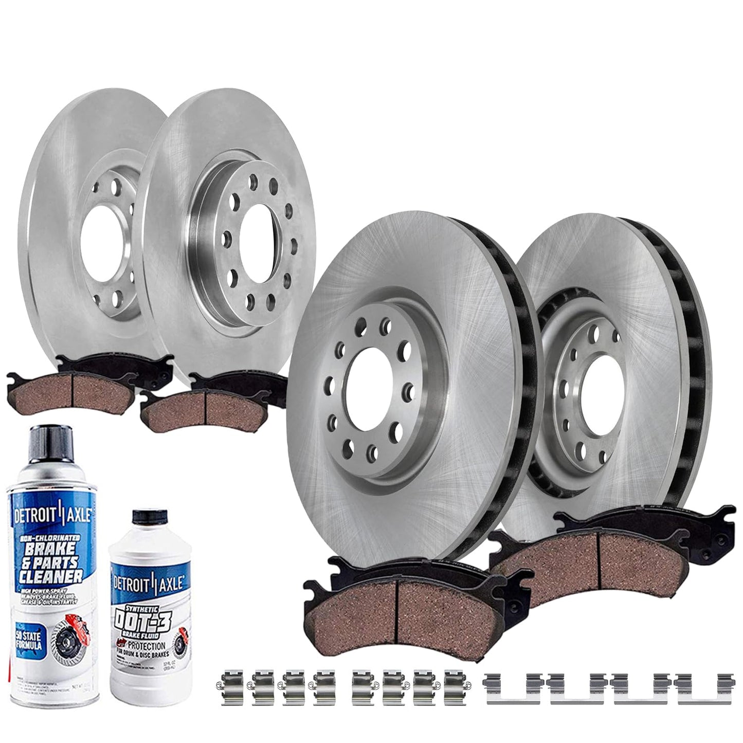 Detroit Axle - Brake Kit for 2011-2020 Jeep Grand Cherokee Dodge Durango | Disc Brakes Rotors Ceramic Brake Pads Replacement 12.99" inch Front and Solid Rear Rotor