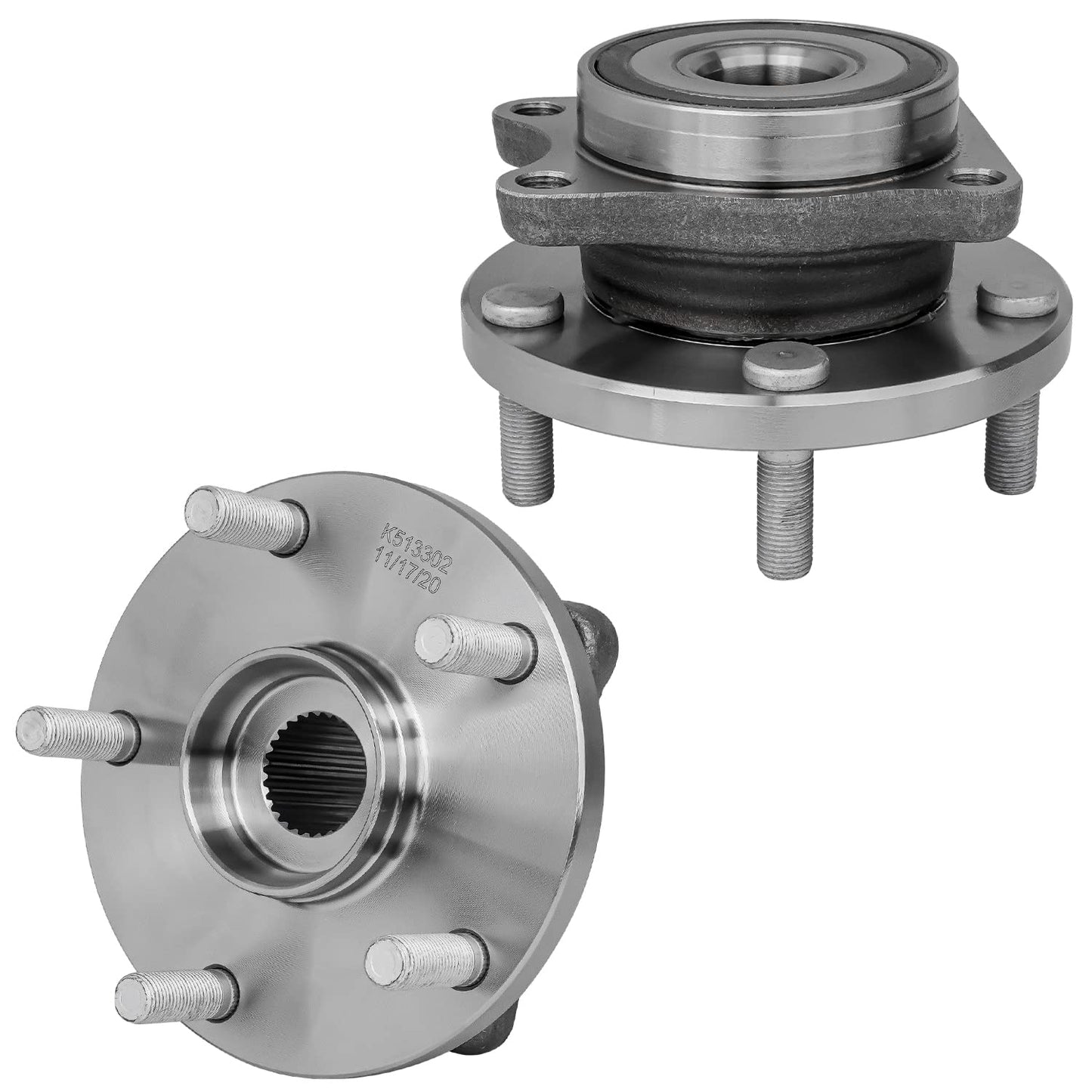 Detroit Axle - 2pc Front Wheel Bearing Hubs for 00-13 Chevy Impala Monte Carlo, 97-08 Pontiac Grand Prix, 06-11 DTS, 05-09 Buick Lacrosse, 06-11 Lucerne, 00-05 Lesabre, Pair Wheel Bearings and Hubs
