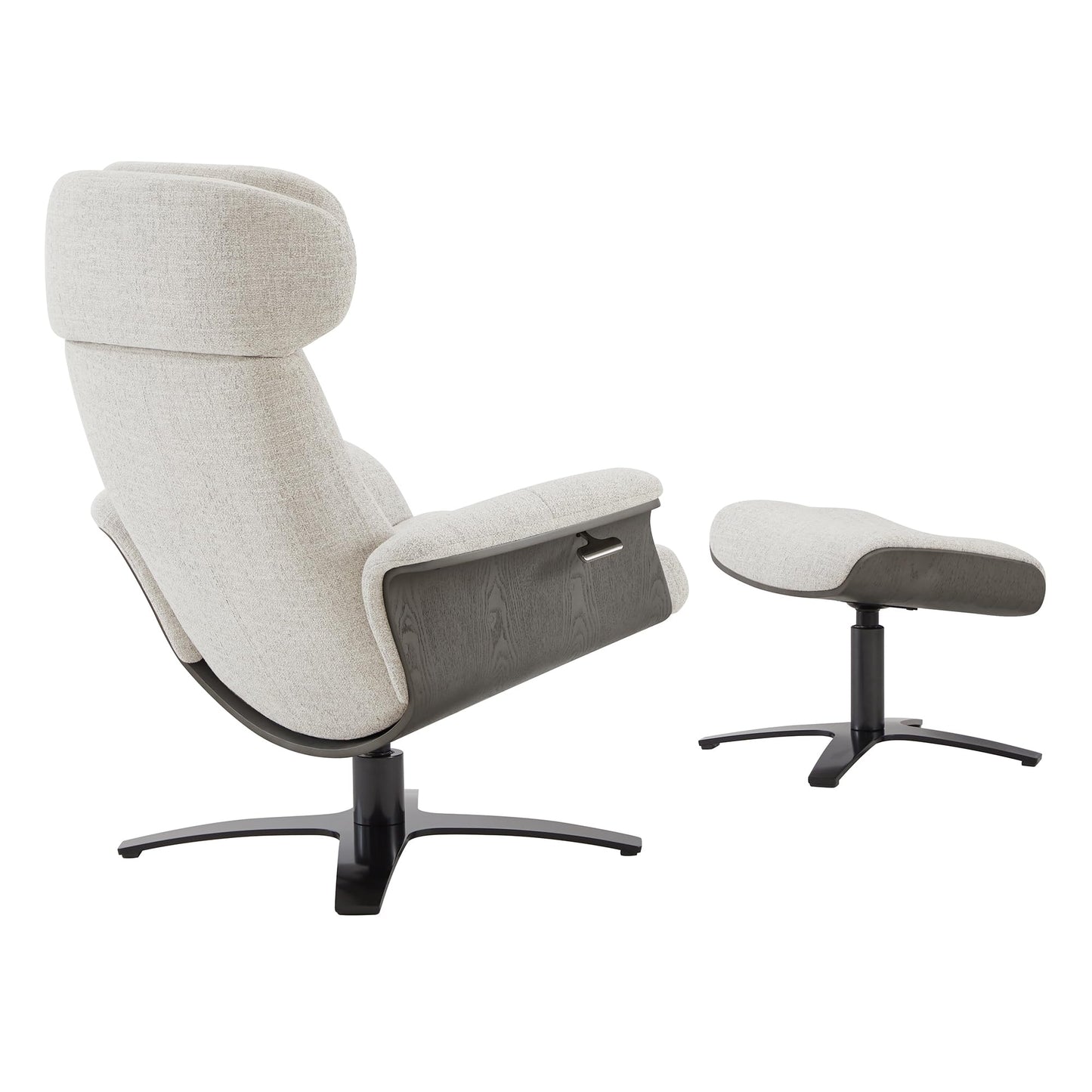 CHITA Genuine Leather Reclining Swivel Chair with Adjustable Headrest and Ottoman for Living Room, Office, Saddle