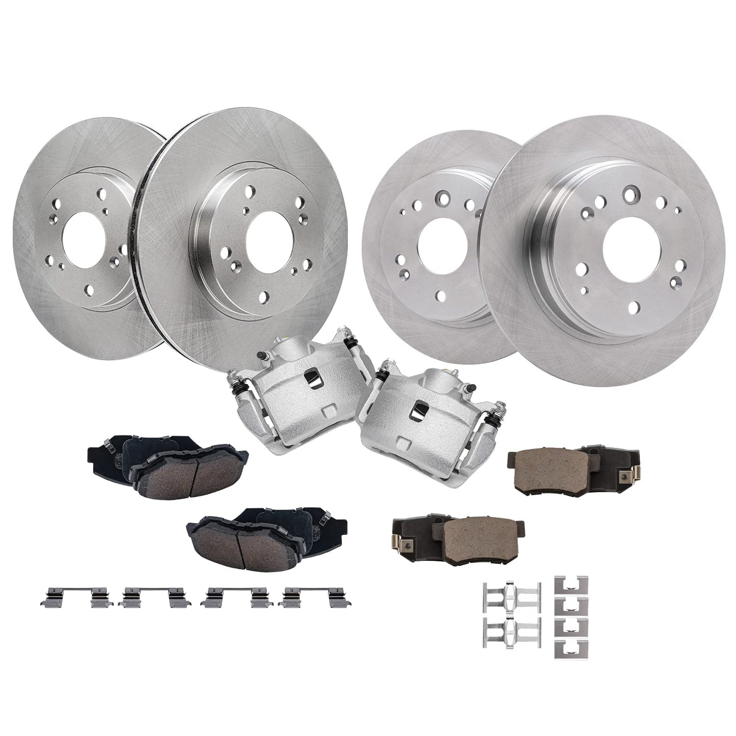 Detroit Axle - Brake Kit for Subaru Impreza Forester Legacy Outback 11.54'' inch Front & 11.26" inch Rear Disc Brake Rotors Ceramic Brake Pads Front and Rear Replacement, Brakes and Rotors