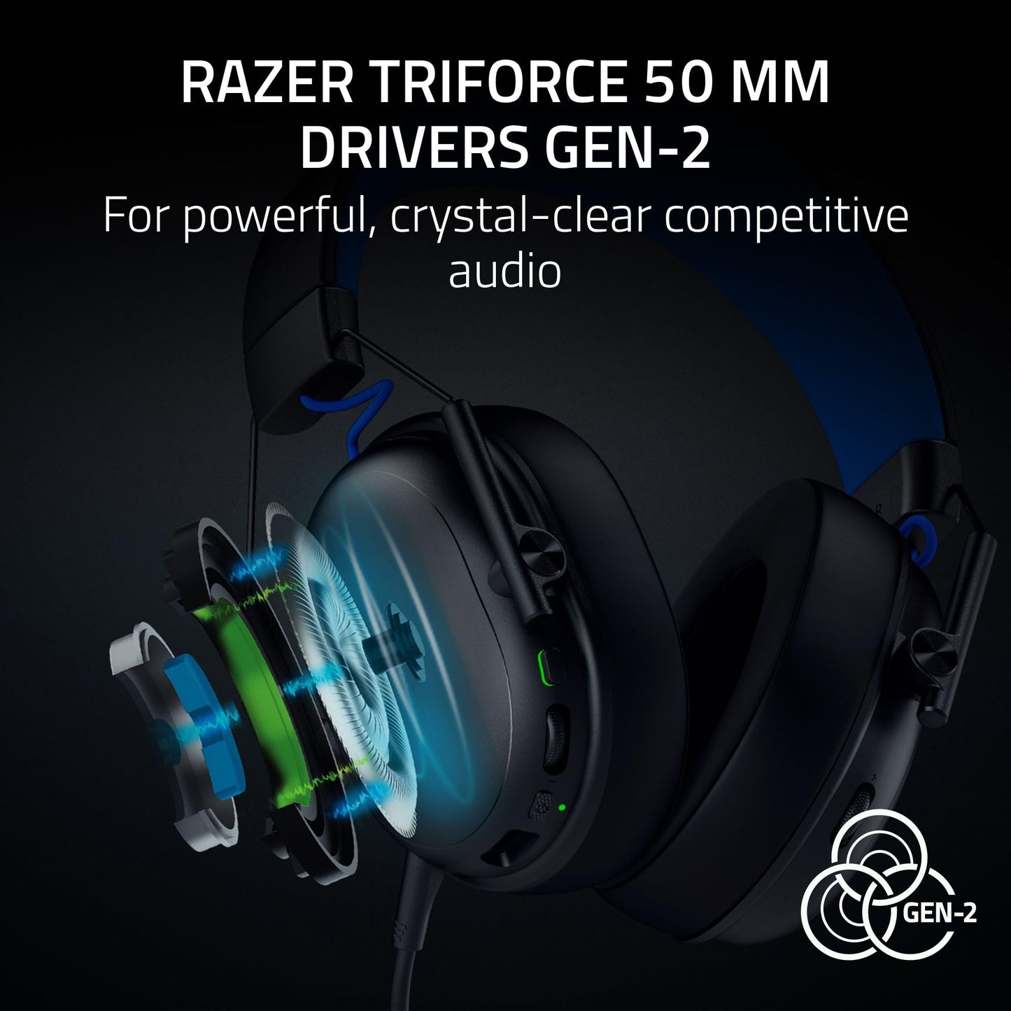 Razer BlackShark V3 X HyperSpeed Wireless Gaming Headset for PC: 50mm Drivers - Cardioid Mic - 2.4 GHz, Bluetooth, USB - Works with Mac, PS5, Nintendo Switch, Smartphone - 70 Hr Battery - Black