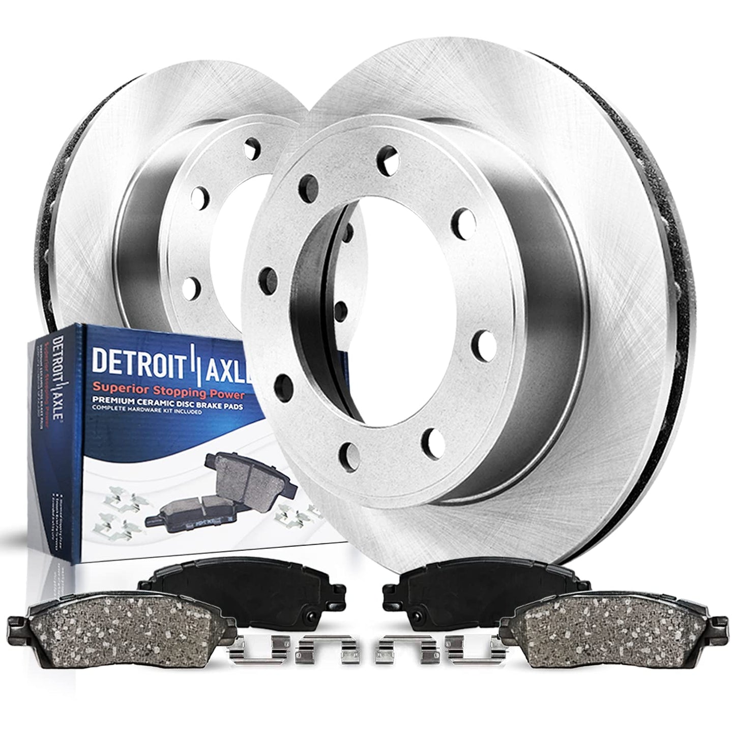 Detroit Axle - Kit de freno delantero para Chrysler 200 Sebring Dodge Avenger Caliber Jeep Compass Patriot Rotores de freno de cerámica Reemplazo de pastillas de freno : rotores delanteros de 11.57