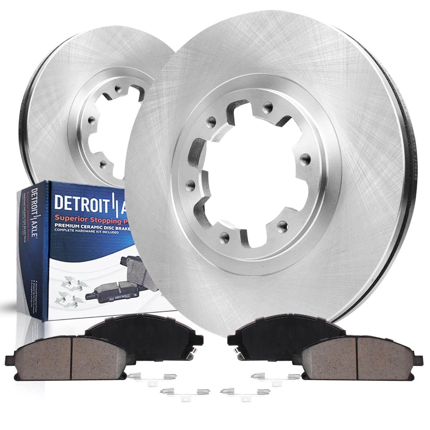 Detroit Axle - Front Brake Kit for 2010-21 Ford Expedition F-150 Lincoln Navigator Disc Brake Rotors Ceramic Brakes Pads 2011 2012 2013 2014 2015 2016 2017 2018 2019 2020 Replacement