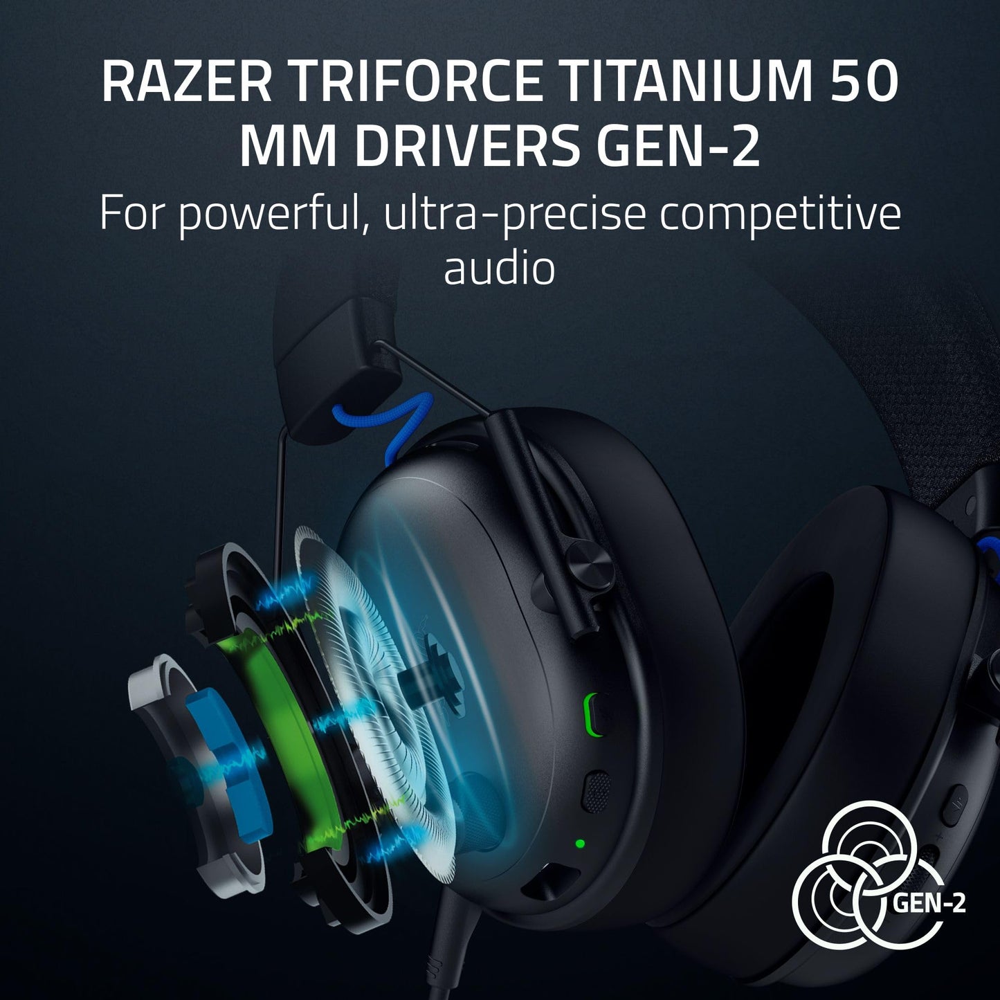Razer BlackShark V3 Wireless Gaming Headset for PC: 50mm Drivers - Super Wideband Mic - 2.4 GHz, Bluetooth, USB - Works with Mac, PS5, Nintendo Switch, Smartphone - 70 Hr Battery - Black