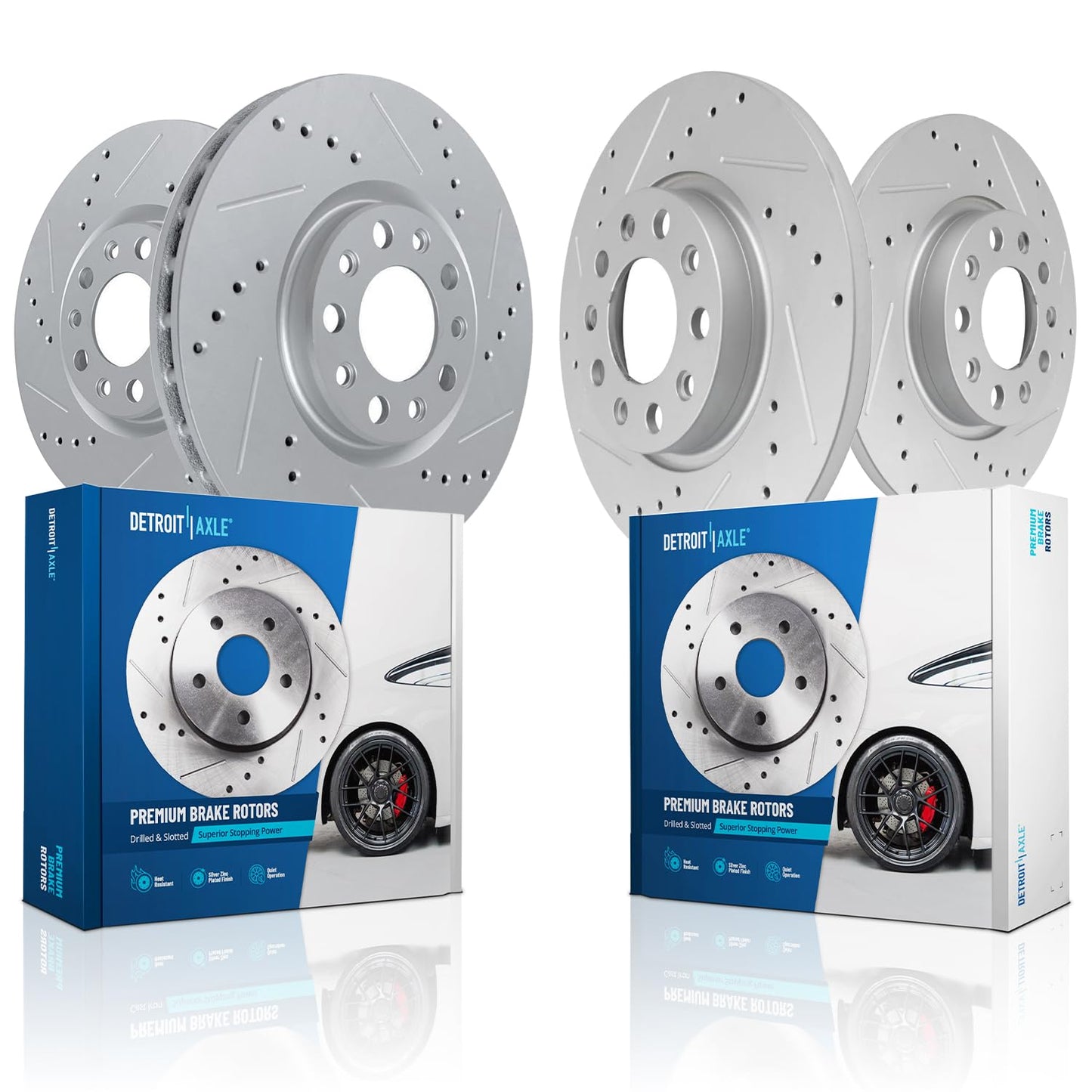 Detroit Axle - Brake Kit for 2013-2025 Nissan Altima Disc Brake Rotors Ceramic Brakes Pads 2014 2015 2016 2017 2018 2019 2020 2021 2022 2023 2024 Replacement: 11.65" inch Front 11.46" inch Rear Rotor