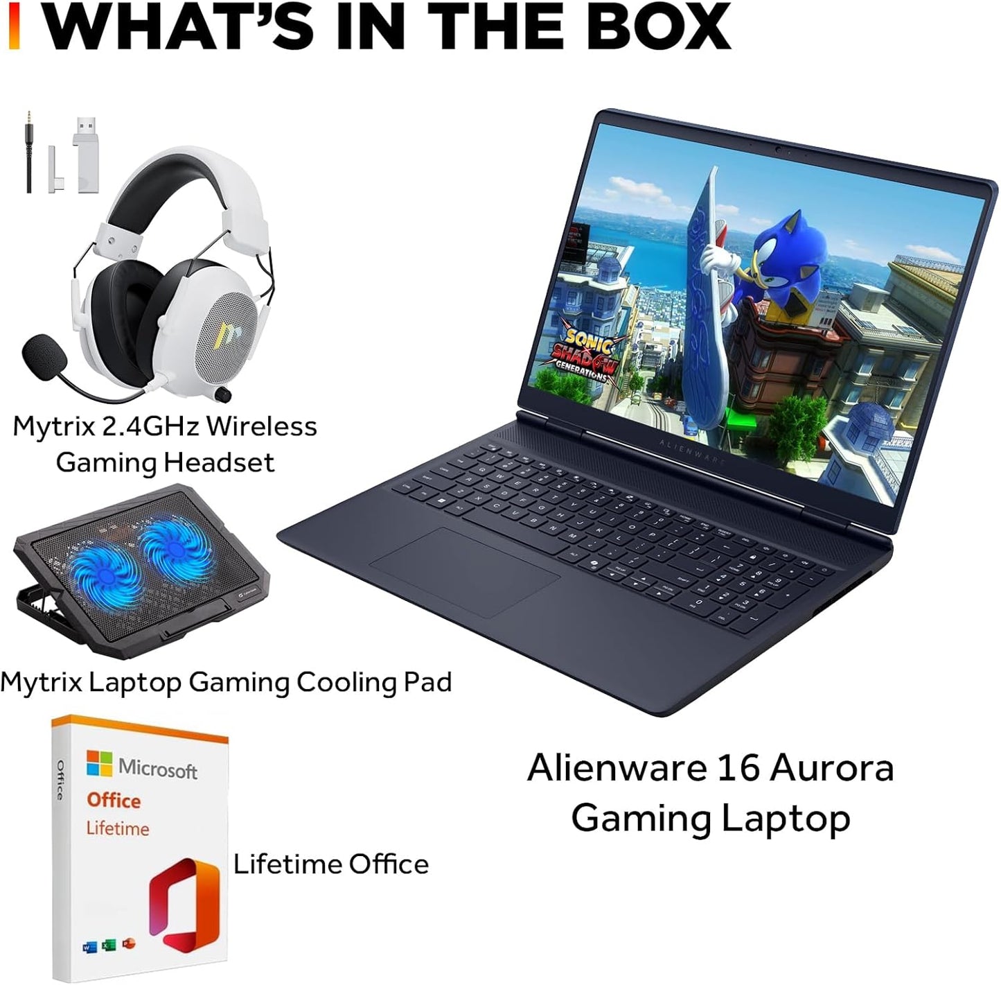 Alienware 16 Aurora Laptop, 16" WQXGA 120Hz Display, Intel Core 7-240H Series 2, NVIDIA GeForce RTX 5060, 32GB DDR5 RAM, 1TB SSD, Wi-Fi 7, Windows 11 Pro, w/Mytrix Accessory & Lifetime Office - Blue