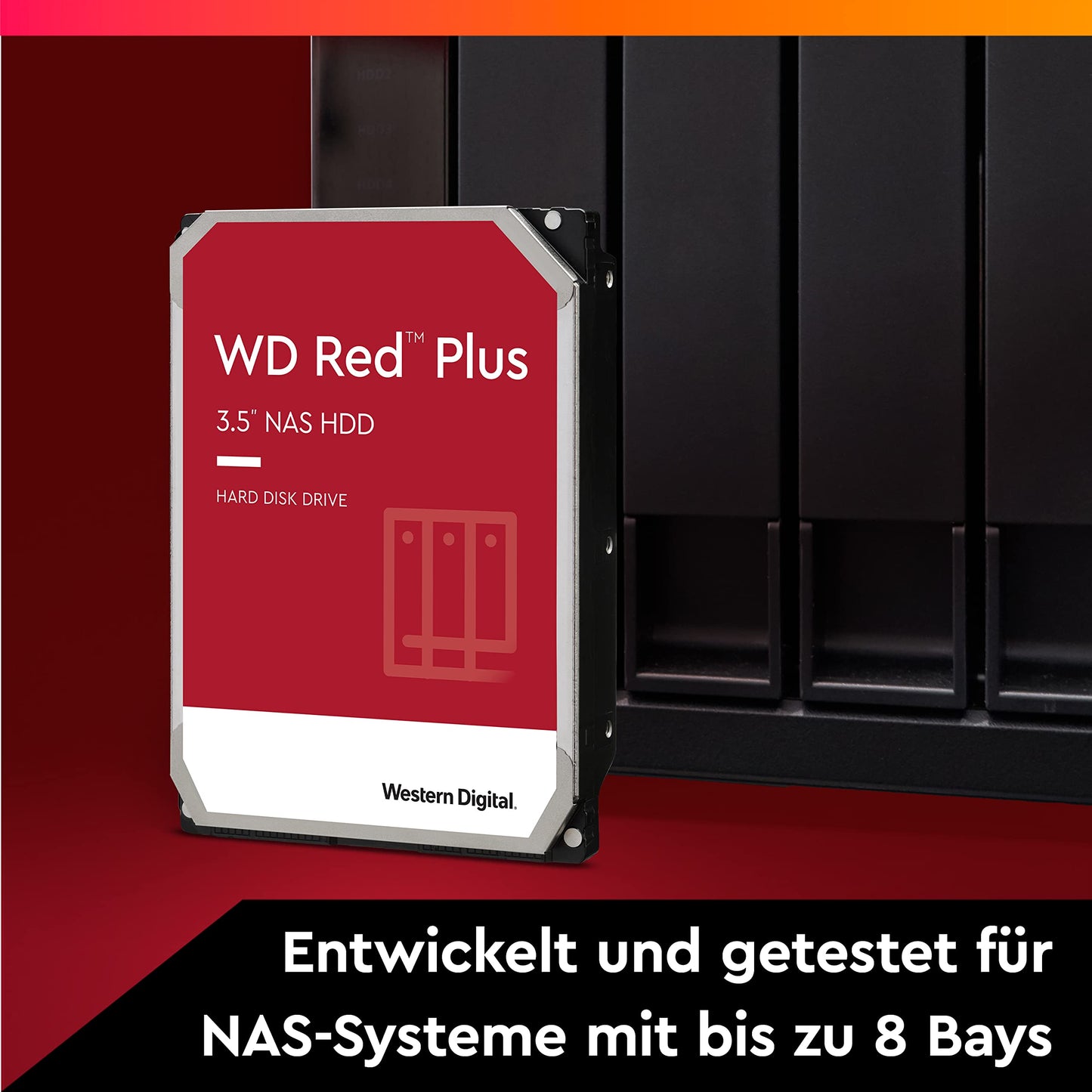 Western Digital 8TB WD Red Plus NAS Internal Hard Drive HDD - 5640 RPM, SATA 6 Gb/s, CMR, 256 MB Cache, 3.5" - WD80EFPX