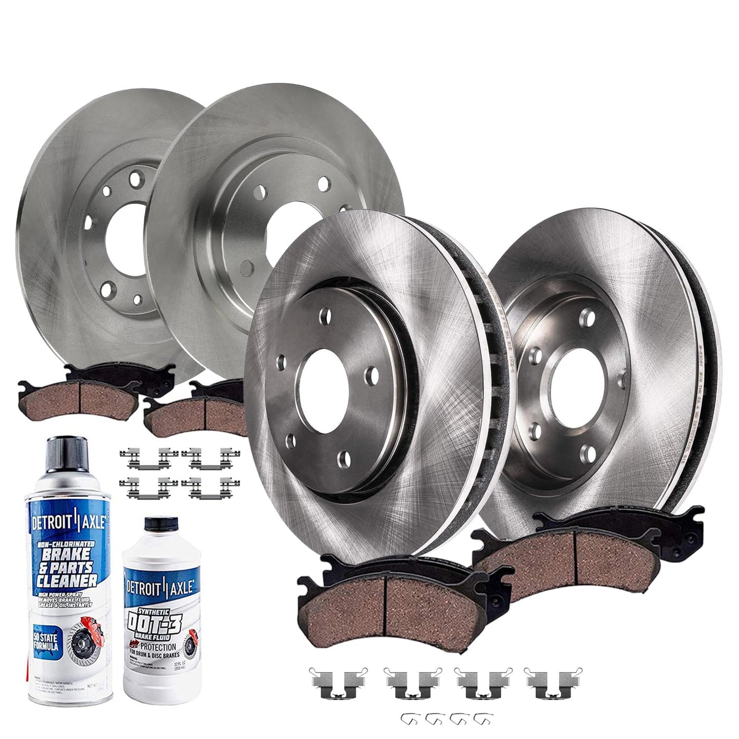 Detroit Axle - Brake Kit for 2011-2020 Jeep Grand Cherokee Dodge Durango | Disc Brakes Rotors Ceramic Brake Pads Replacement 12.99" inch Front and Solid Rear Rotor