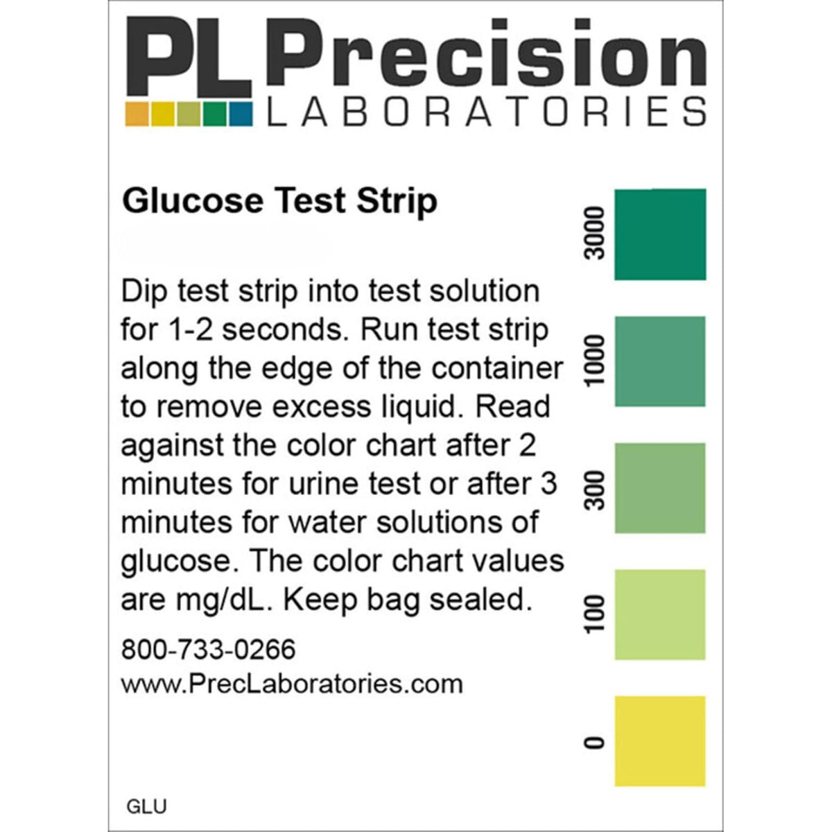 Eisco Scientific Glucose Test Strips, Glucose-Specific Enzyme, 100 Strips