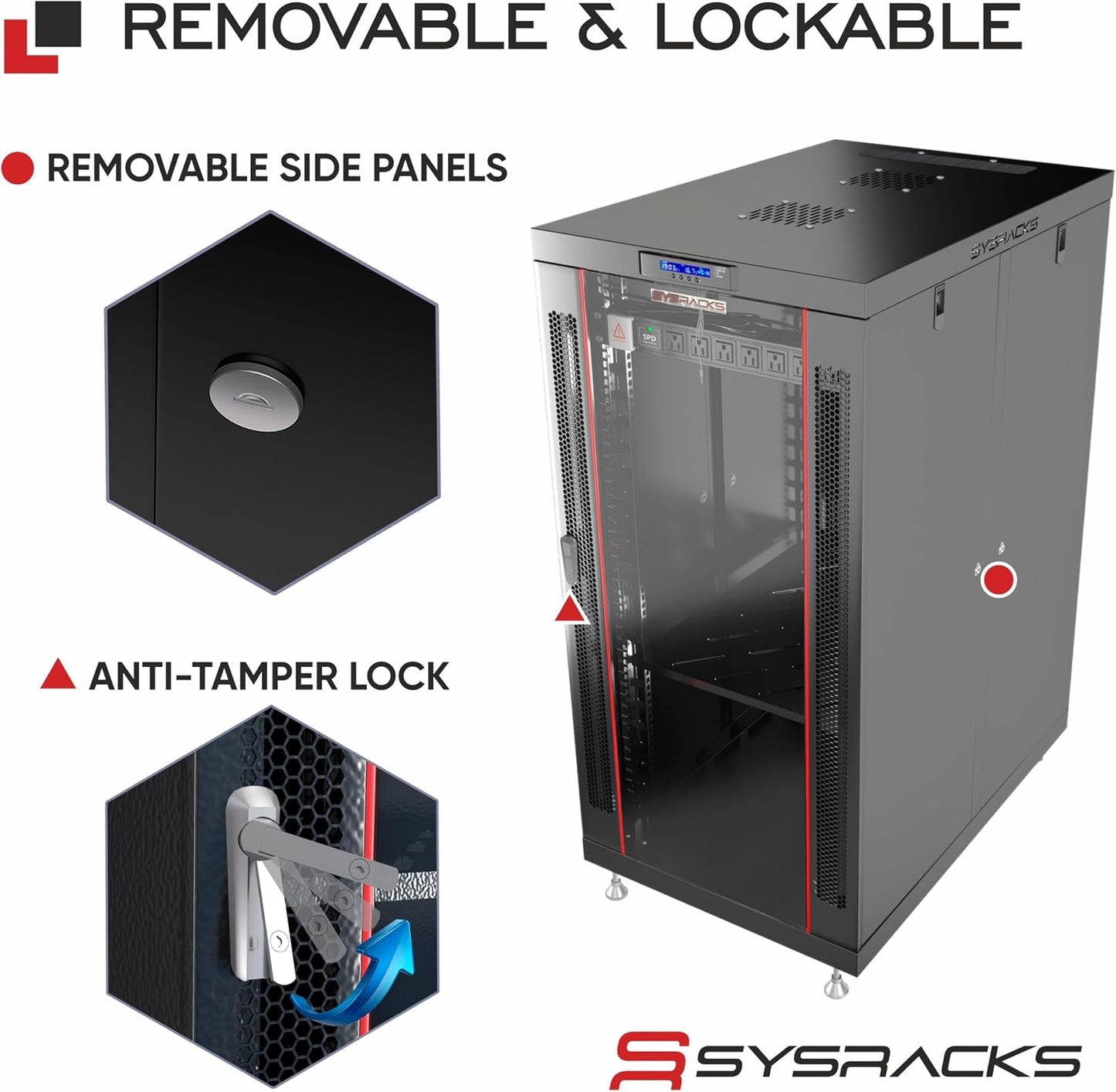 Home Lab Server Rack Cabinet 19" 22U – Premium Series 35" Deep Network Rack Enclosure with Glass Door, Quiet Cooling Fans & Thermostat, PDU, Shelf, Lockable Cabinet for NAS & Home Network