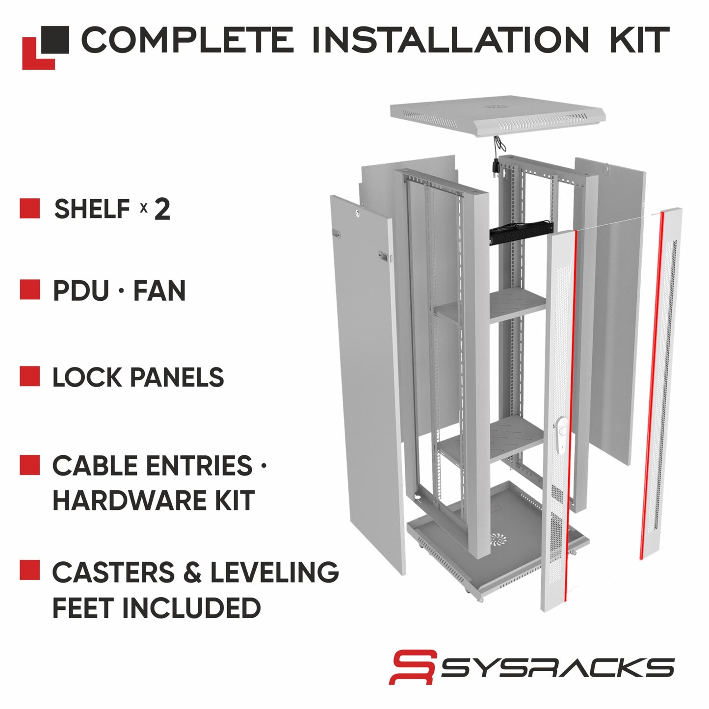 18U Wall Mount Server Rack Cabinet 24” Deep, 19” Network & AV Enclosure for Home Lab with Fan, PDU, 2 Shelves, Locking Glass Door