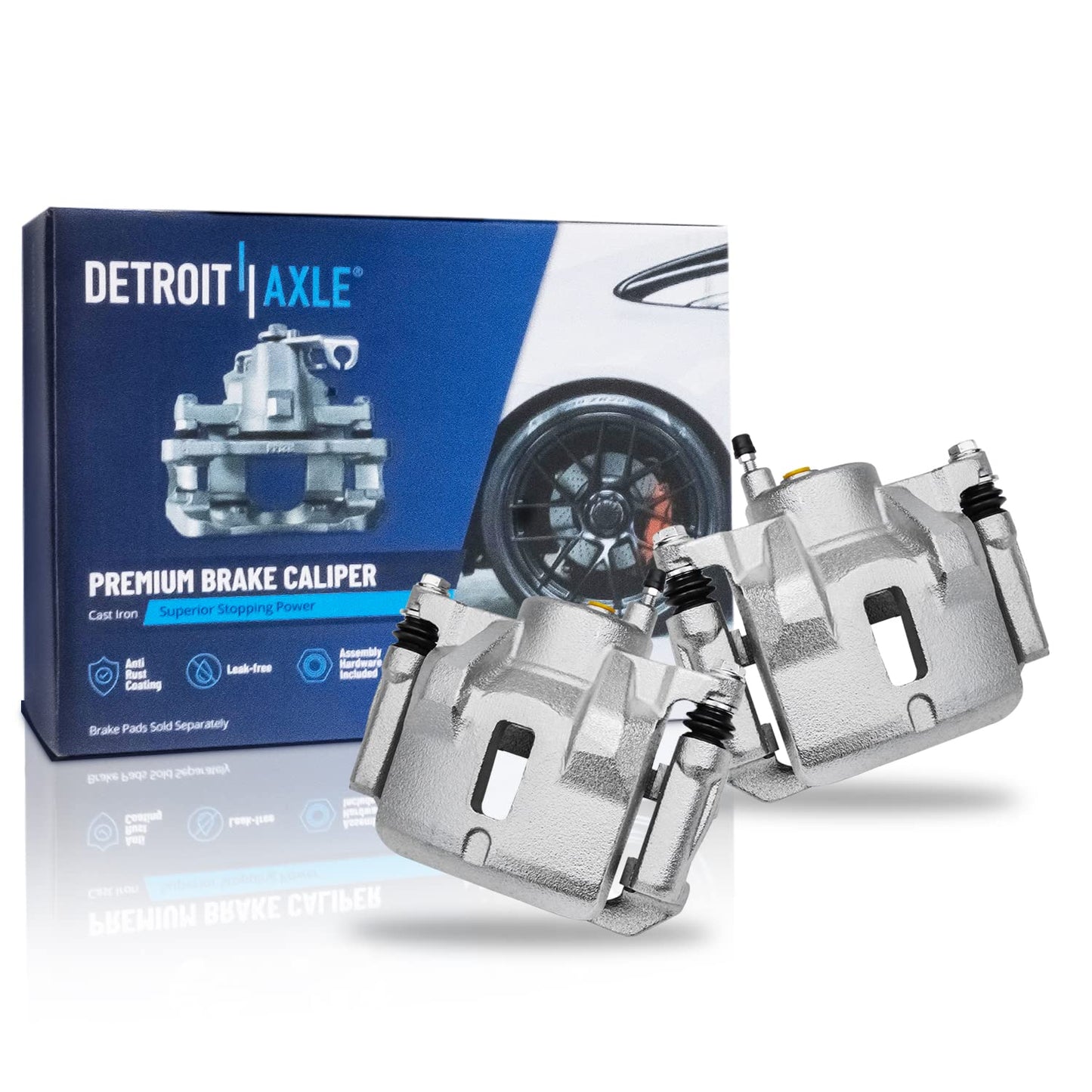 Detroit Axle - Rear Brake Pads for 2019-2024 Chevy Silverado 1500 GMC Sierra 1500, 2021-2024 Tahoe Suburban Yukon XL Cadillac Escalade ESV, Canyon LYRIQ Colorado, Ceramic Brake Pads with Hardware